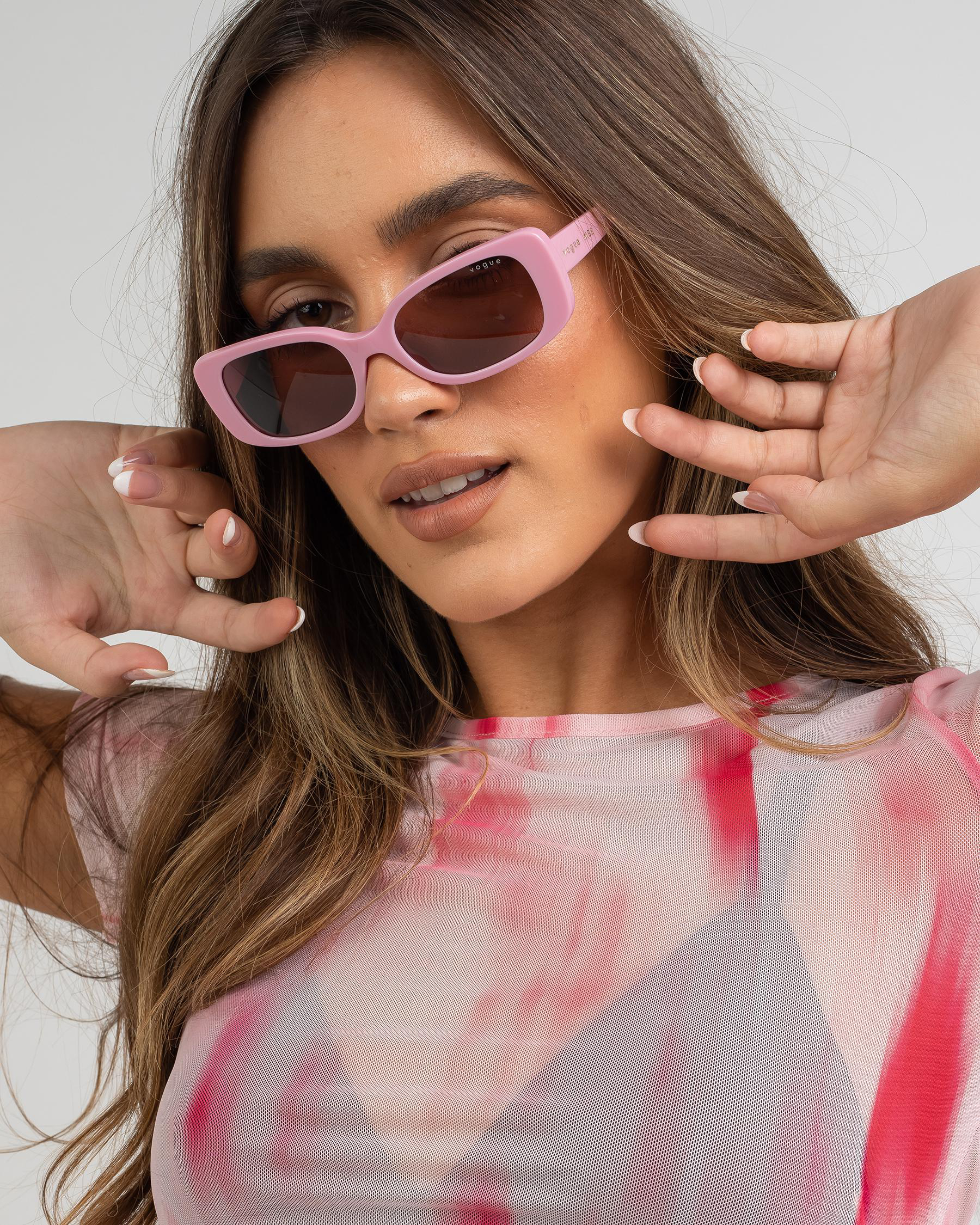 Shop Vogue Eyewear Milan Sunglasses In Pink (516369) Fast Shipping