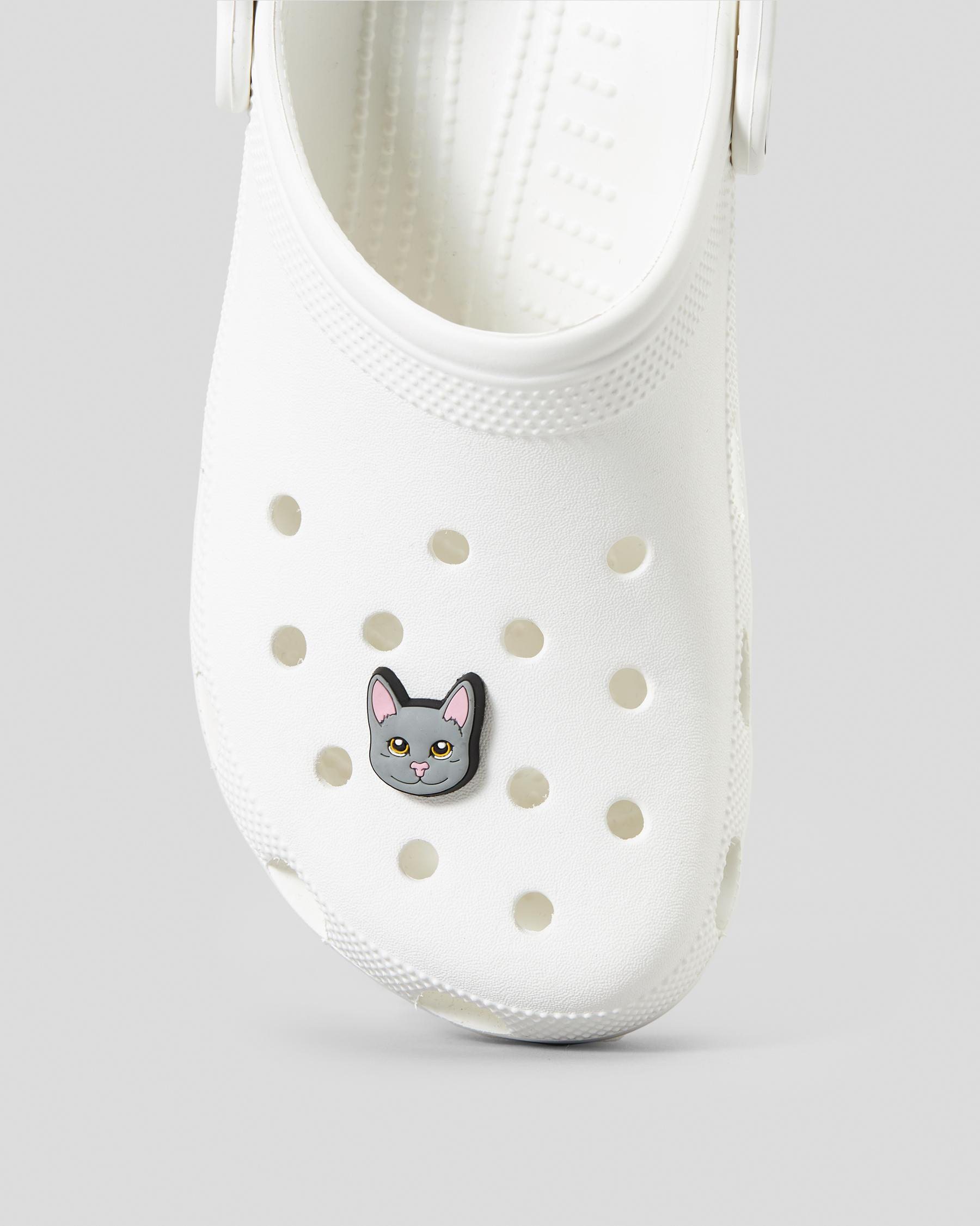Shop Crocs Grey Cat Jibbitz In Multi Fast Shipping & Easy Returns