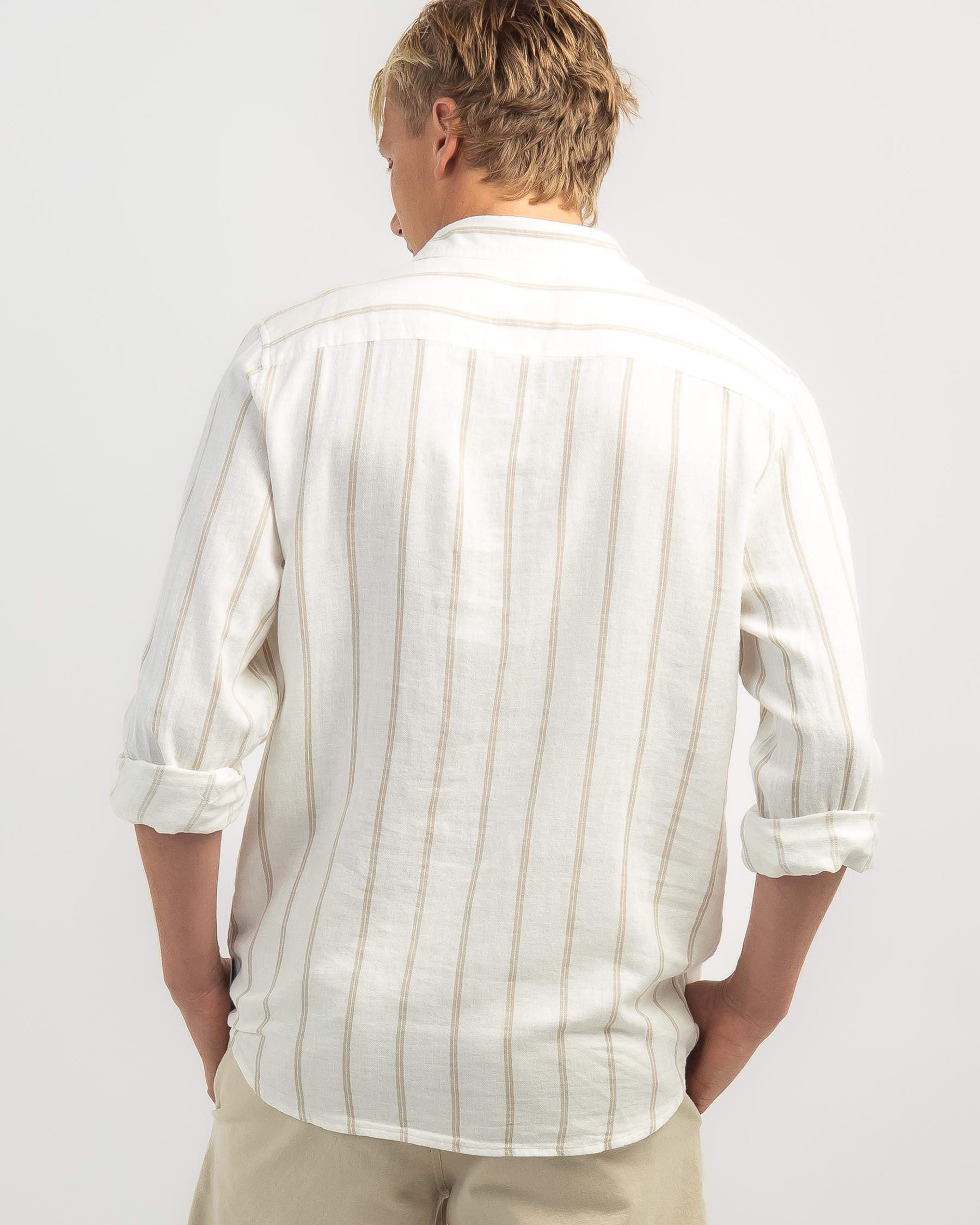 Skylark Trilogy Long Sleeve Shirt In White/tan - Fast Shipping & Easy ...