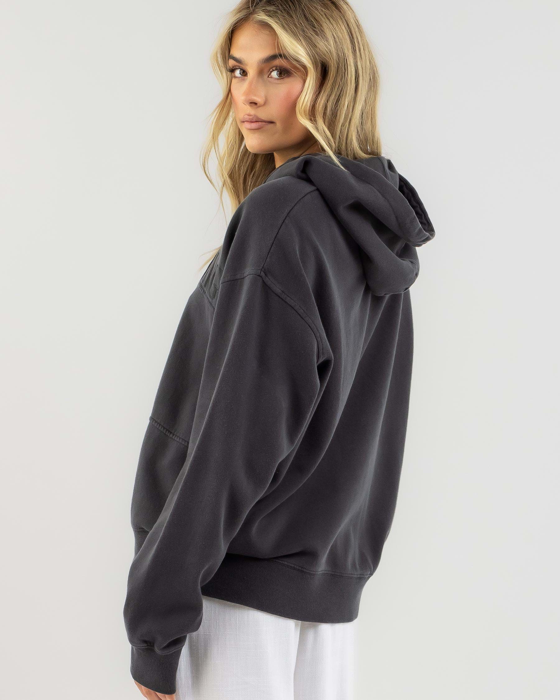 Billabong Baseline Pop Hoodie In Washed Black - Fast Shipping & Easy ...