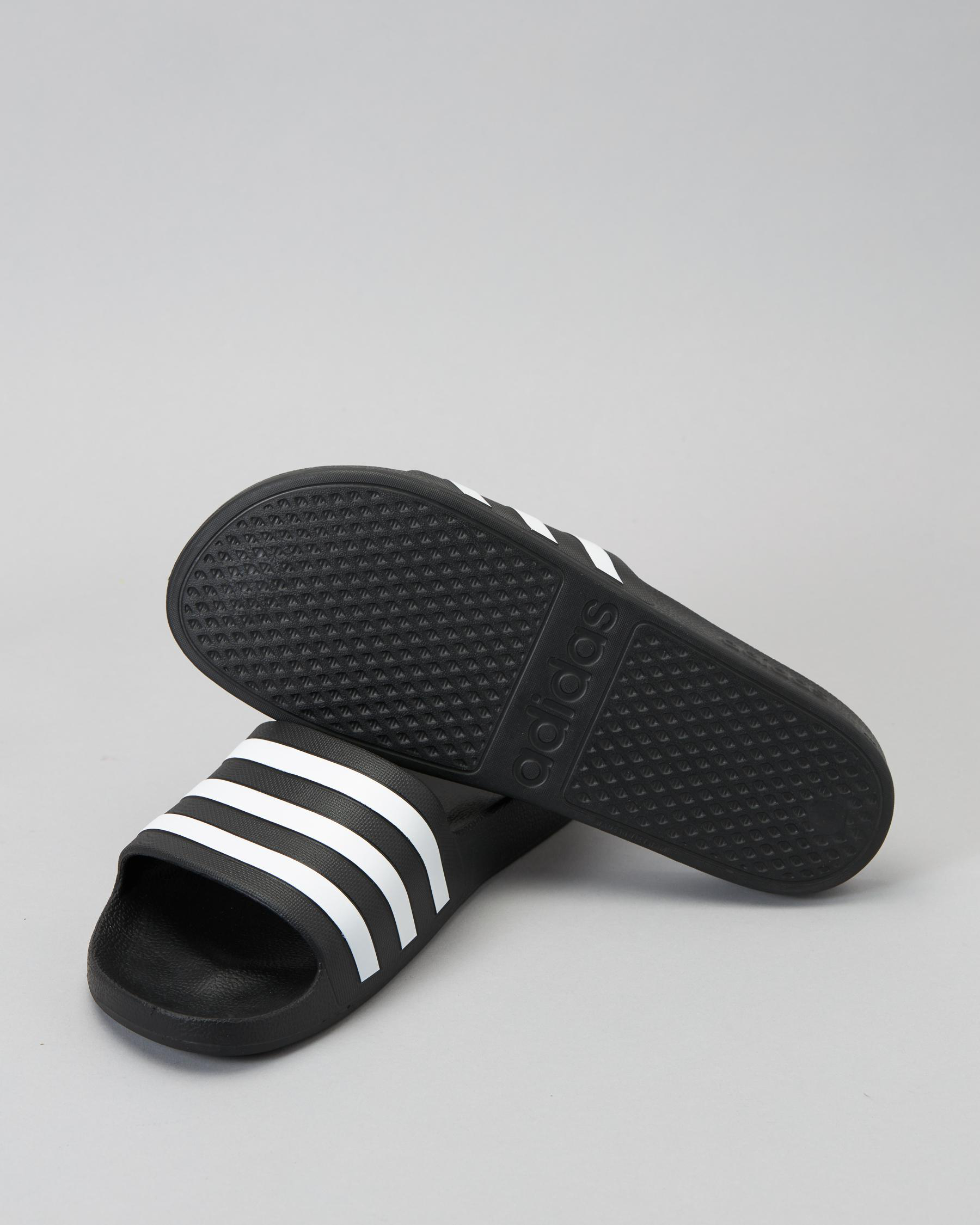 Adidas Adilette Aqua Slides In Core Black/ftwr White/core Black - Fast ...