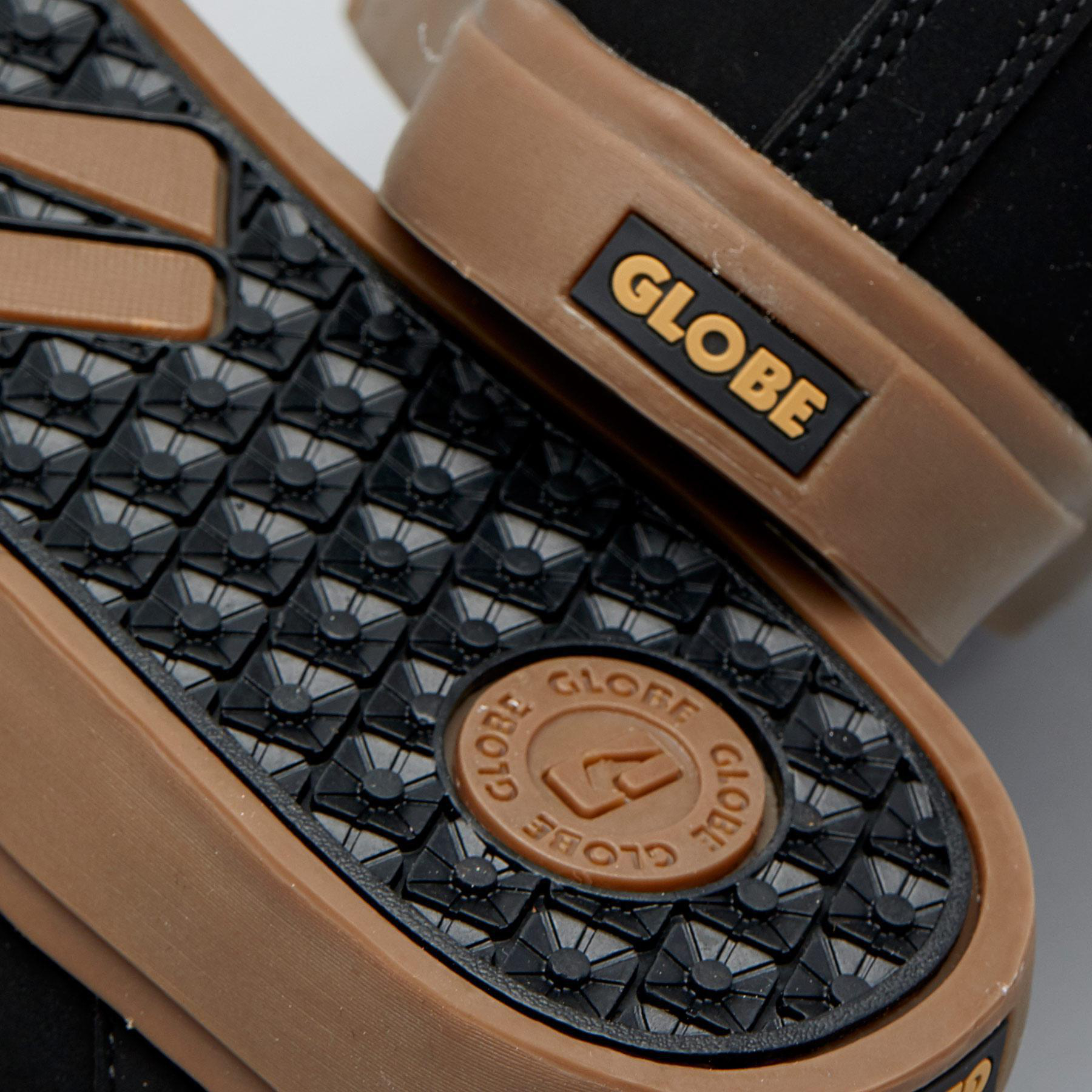 Globe Detour Shoes In Black/brown Mock/dark Gum City