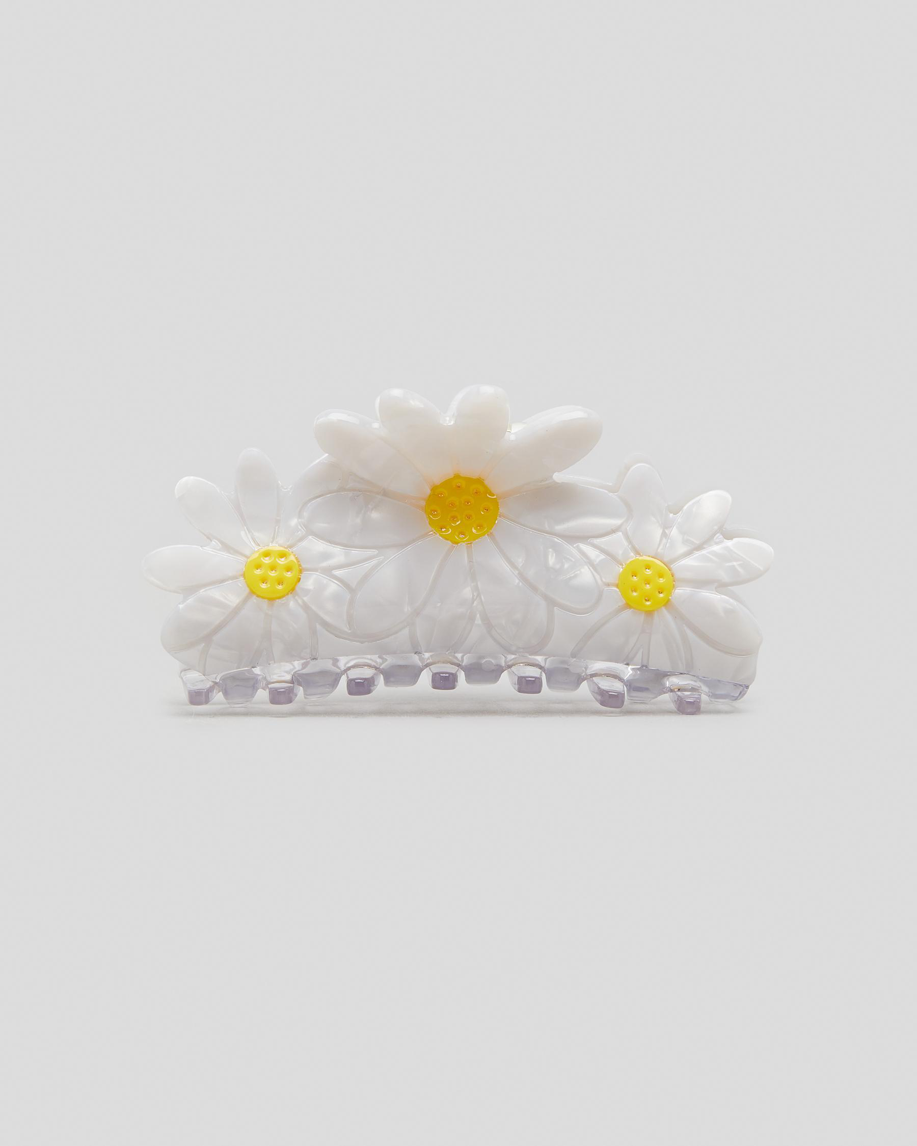 Shop Karyn In LA Daisy Hair Claw Clip In White Fast Shipping & Easy