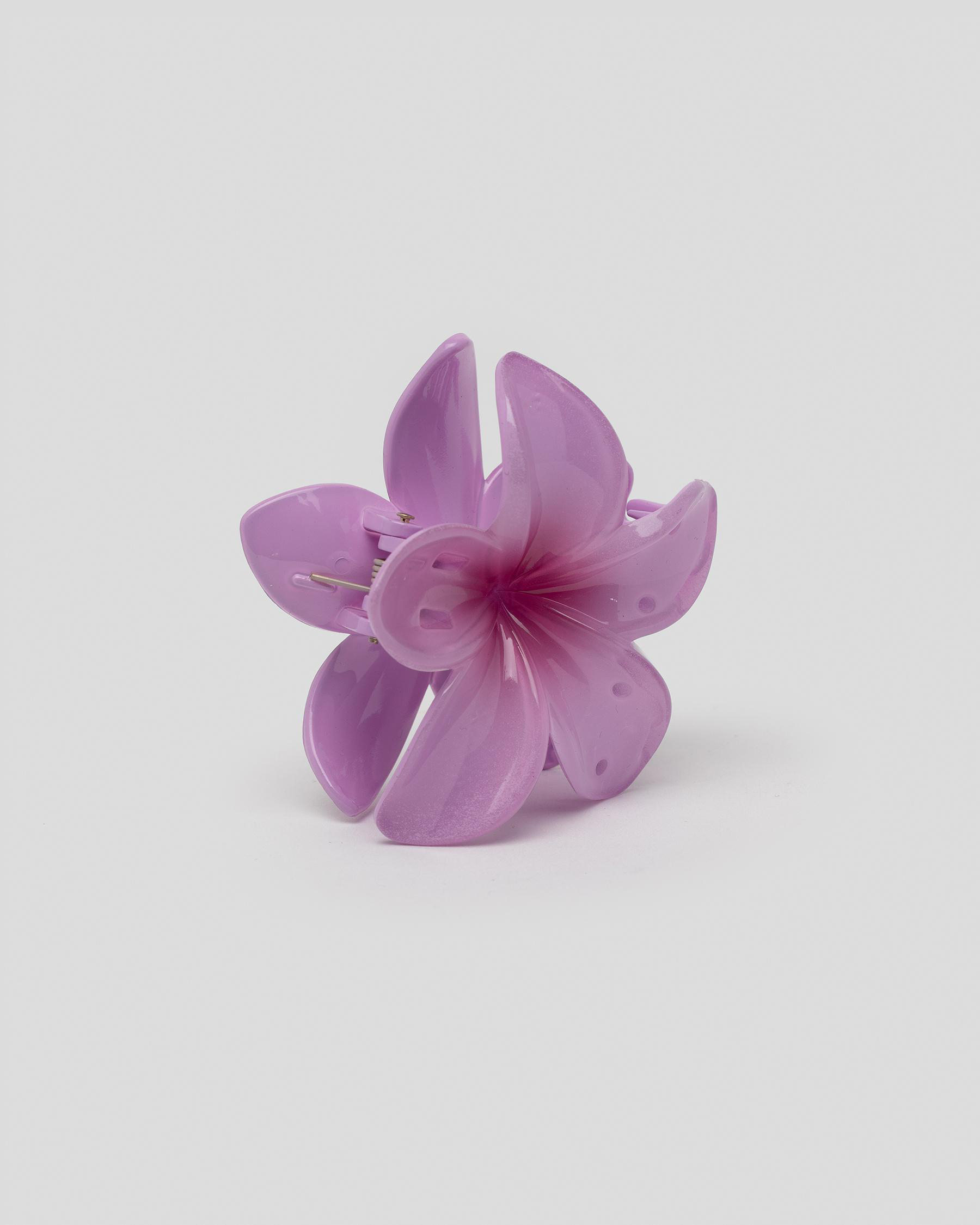 Shop Karyn In LA Frangipani Hair Claw Clip In Lilac Fast Shipping