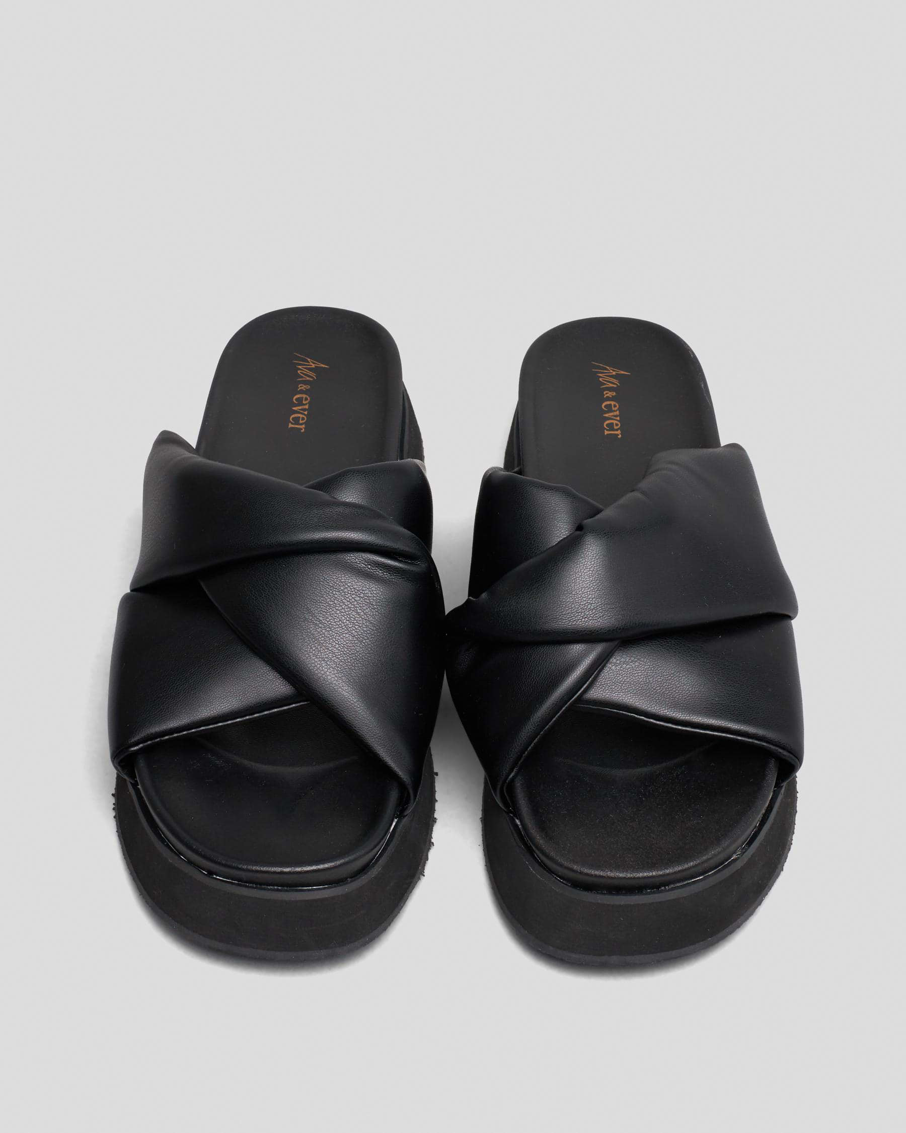 Shop Ava And Ever Huxley Flatfrorm Shoes In Black/black - Fast Shipping ...