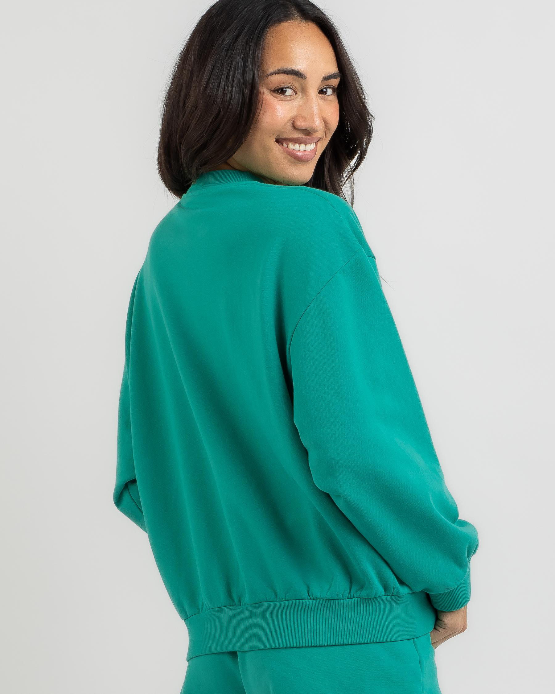 Shop Rusty Logo Oversize Crewneck Sweatshirt In Emerald - Fast Shipping ...
