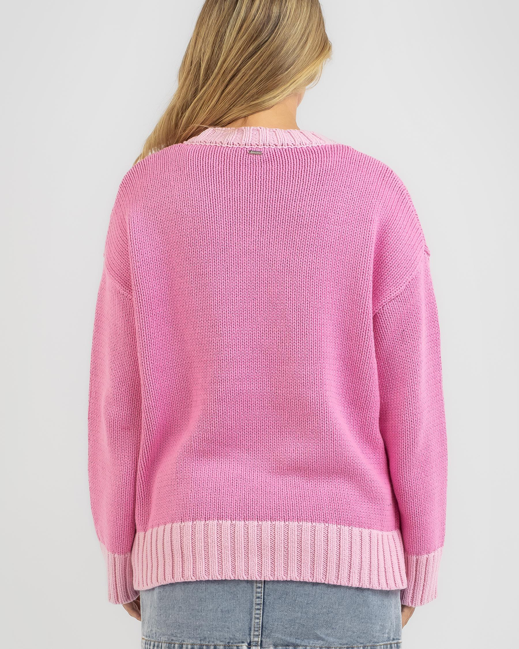 Shop Ava And Ever Tony Crew Neck Knit Jumper In Pink/pink - Fast ...