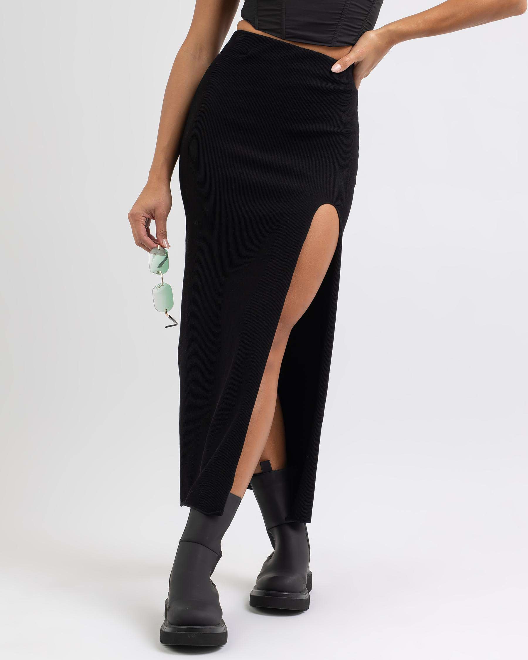 Shop Ava And Ever Kraz Maxi Skirt In Black - Fast Shipping & Easy ...
