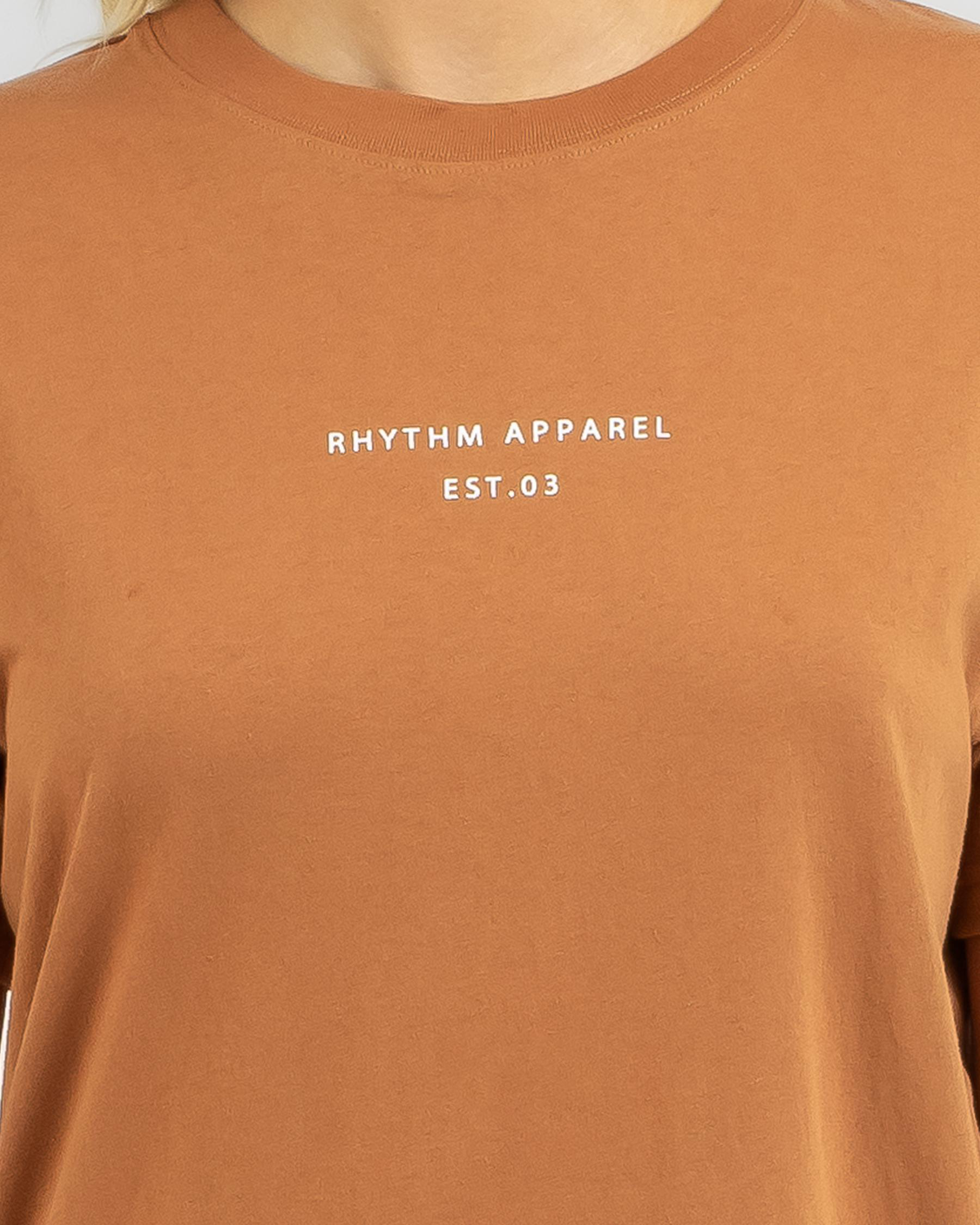 Shop Rhythm Classic Brand TShirt In Caramel Fast Shipping & Easy