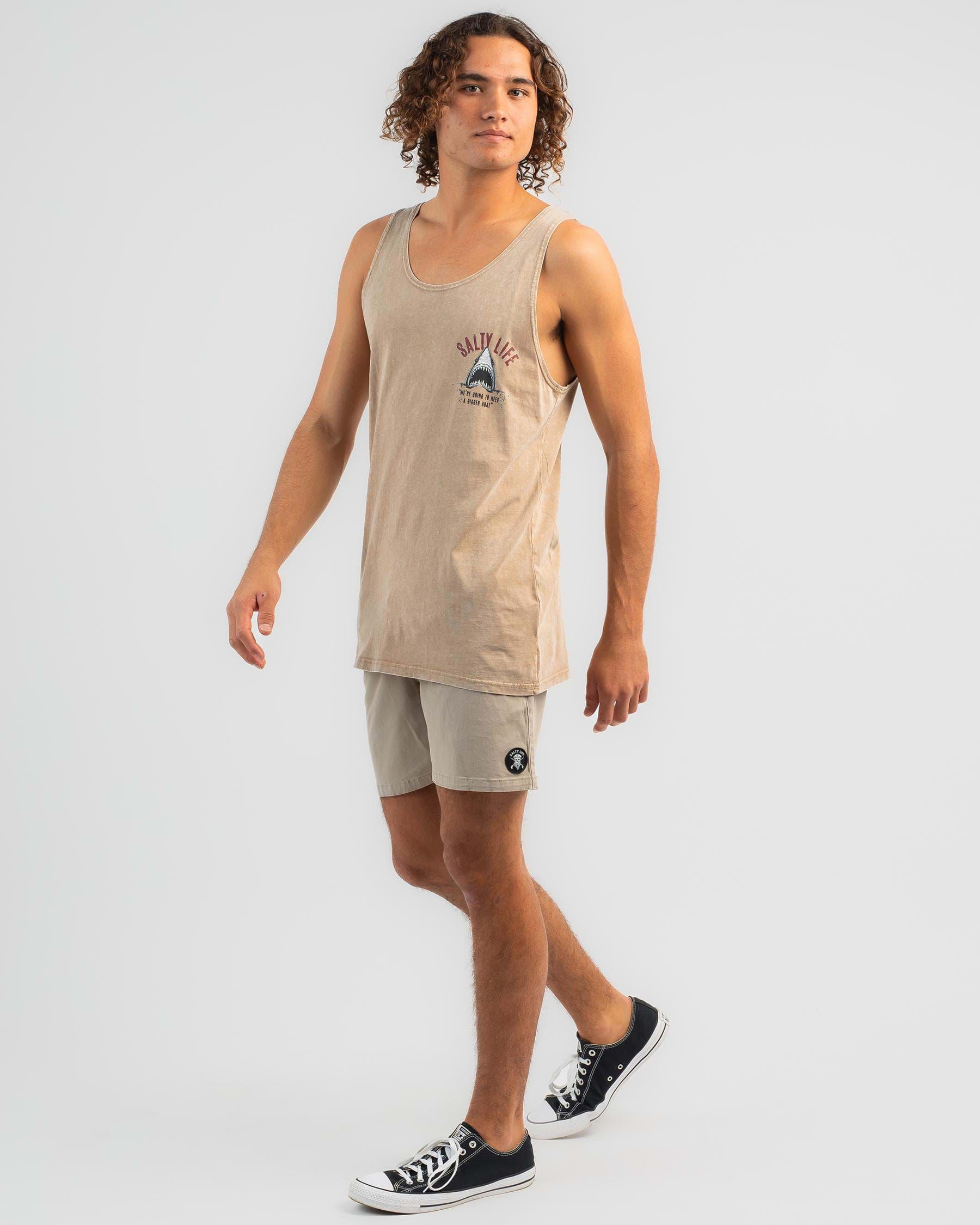 Salty Life Frenzy Singlet In Sand Acid - Fast Shipping & Easy Returns ...