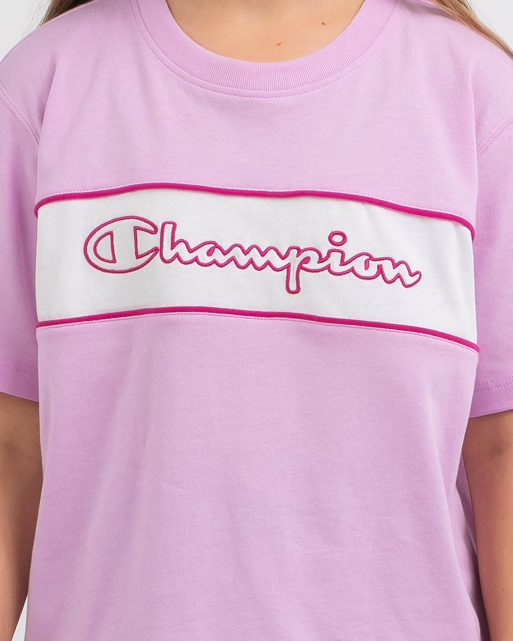 Champion Girls' Rochester City T-Shirt In Lilac Wine/white - Fast ...