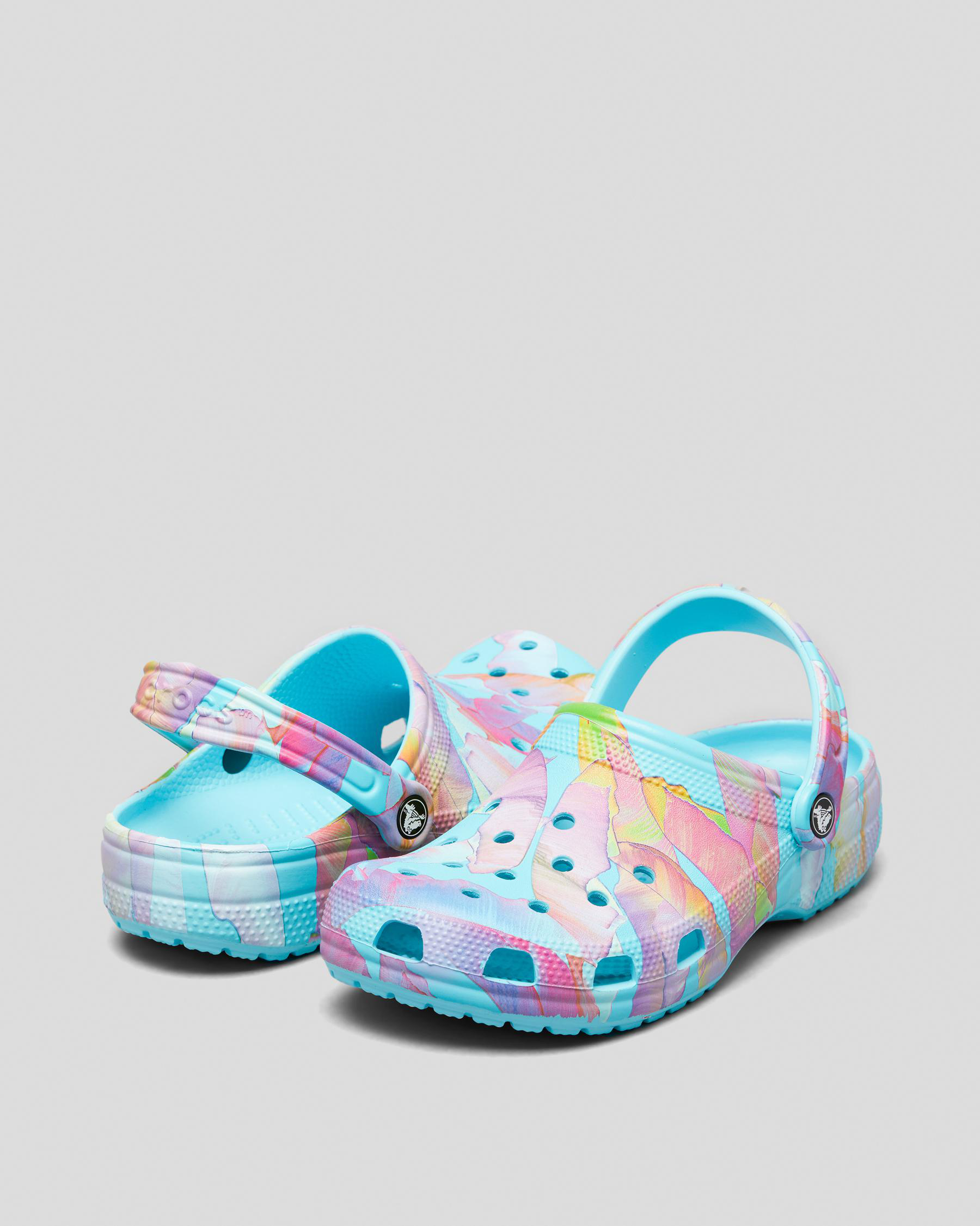 Crocs Classic Palm Print Clogs In Neptune/multi FREE* Shipping & Easy