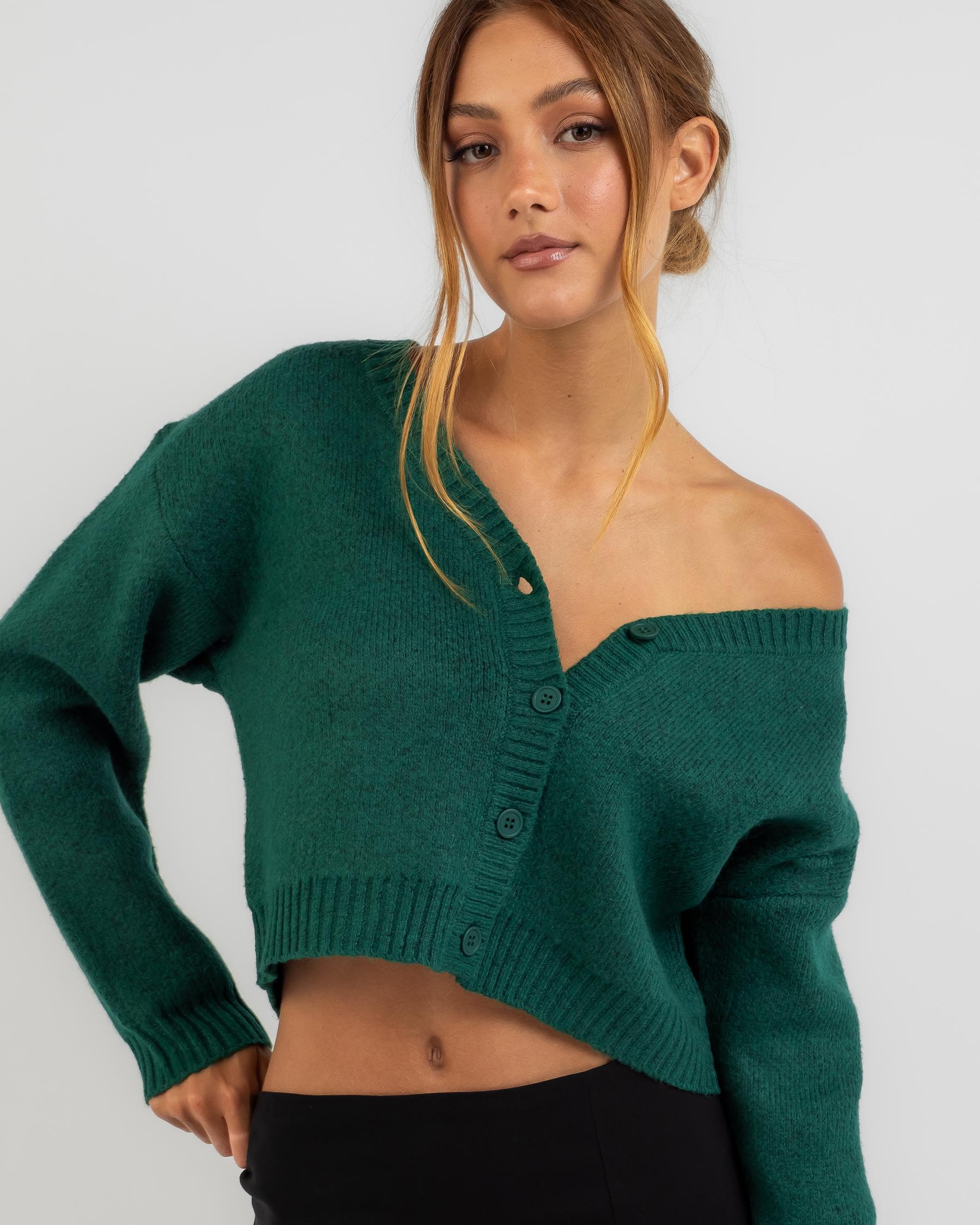 Mooloola Exam Day Knit Cardigan In Green - Fast Shipping & Easy Returns ...