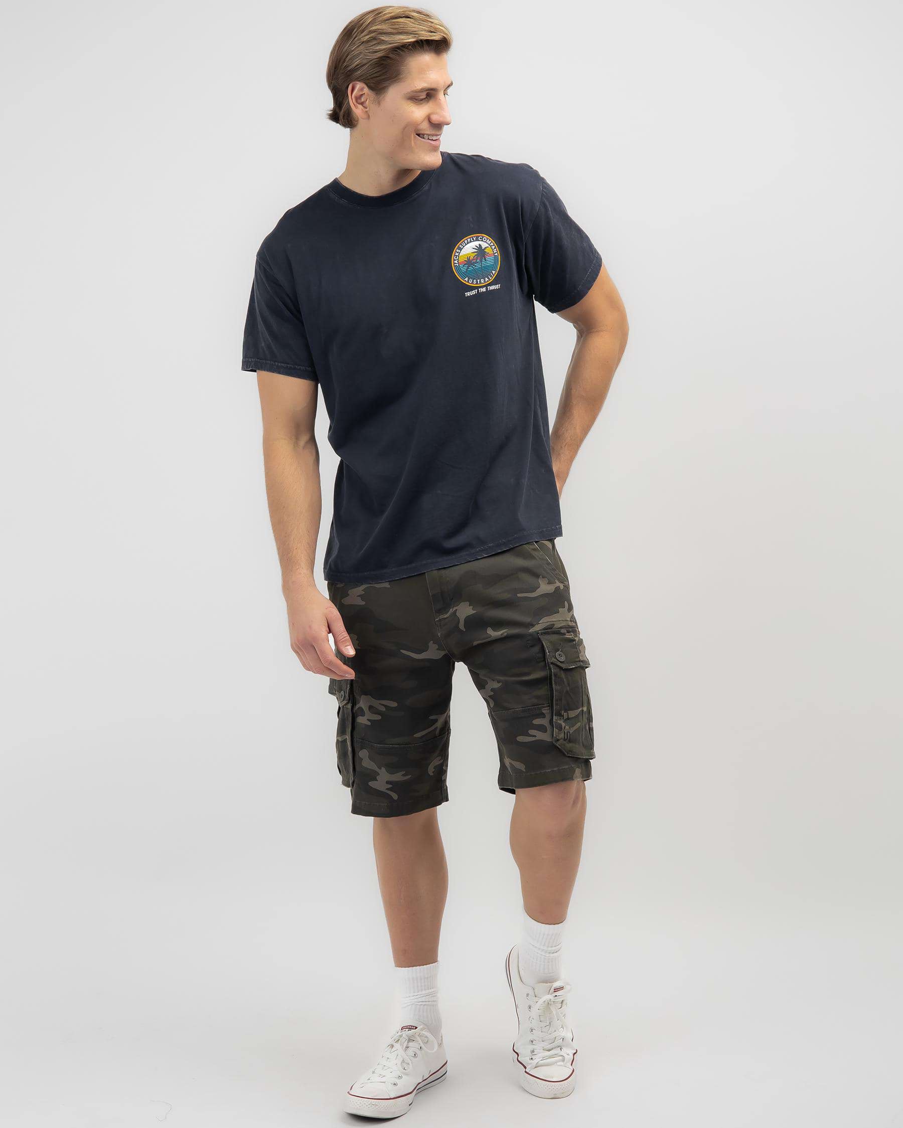 Shop Jacks Into Paradise T-Shirt In Navy Acid - Fast Shipping & Easy ...