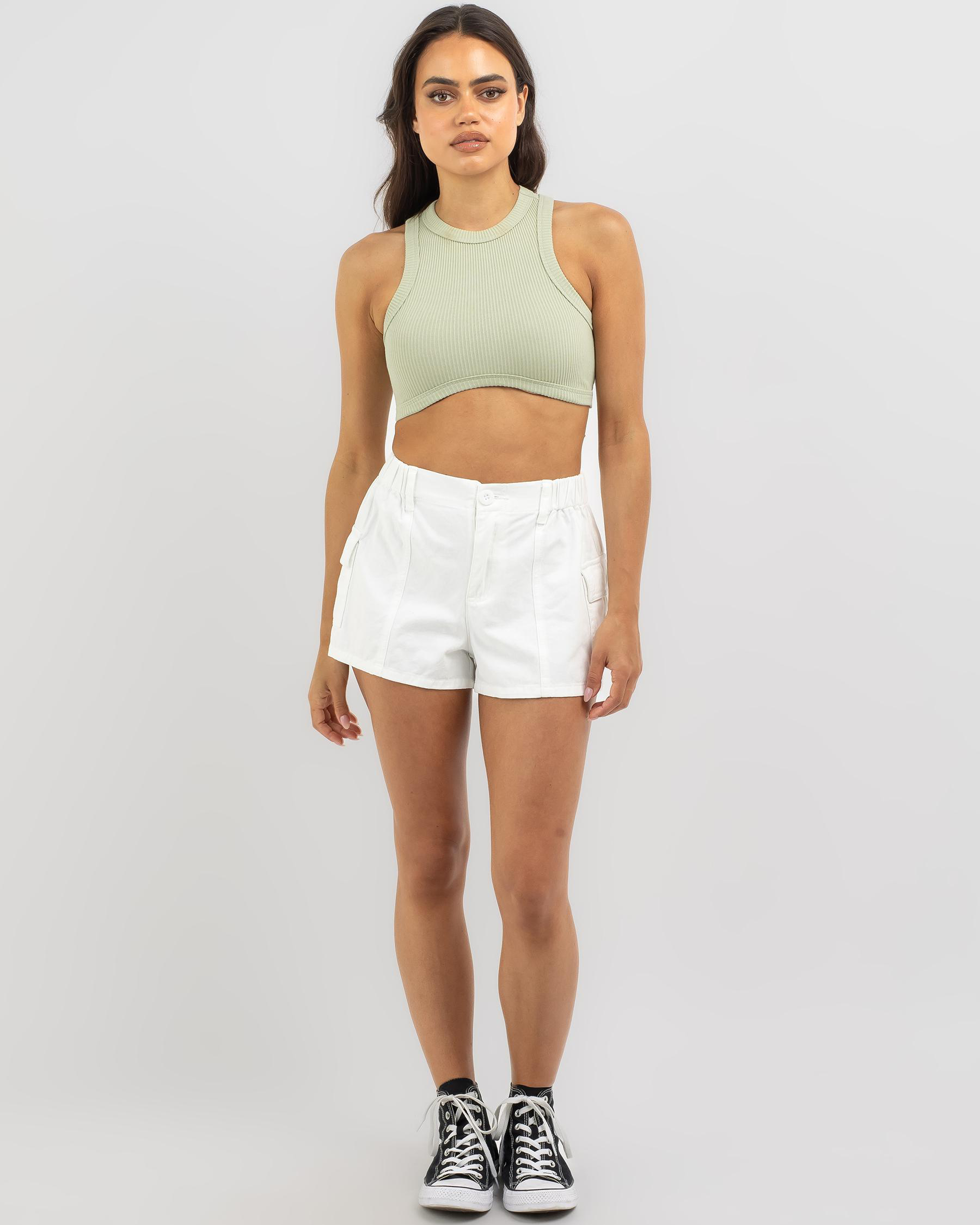 Ava And Ever Kendra Ultra Crop Top In Sage - Fast Shipping & Easy ...