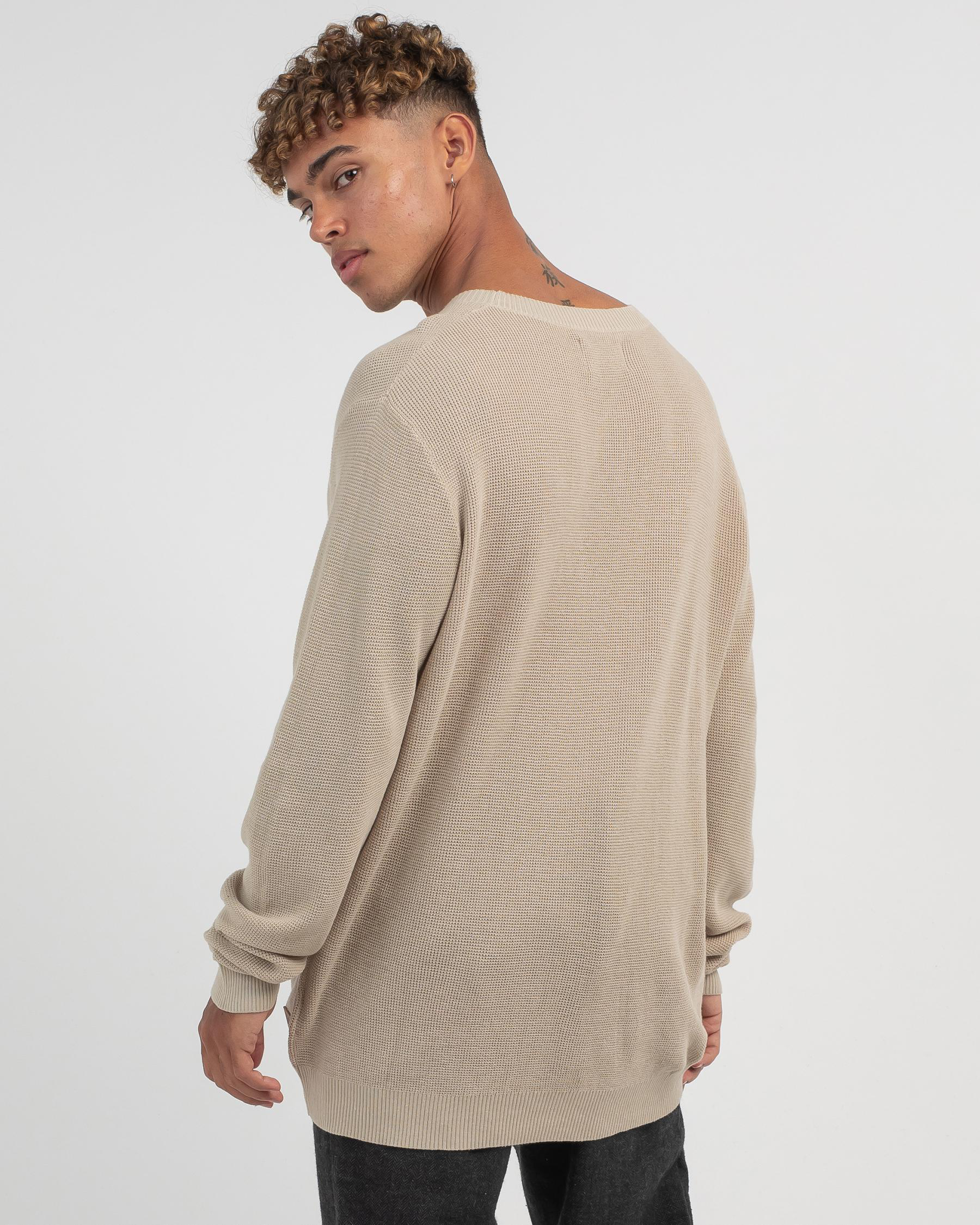 Shop Rusty Cradle Lightweight Crew Knit Sweatshirt In Pumice Stone ...
