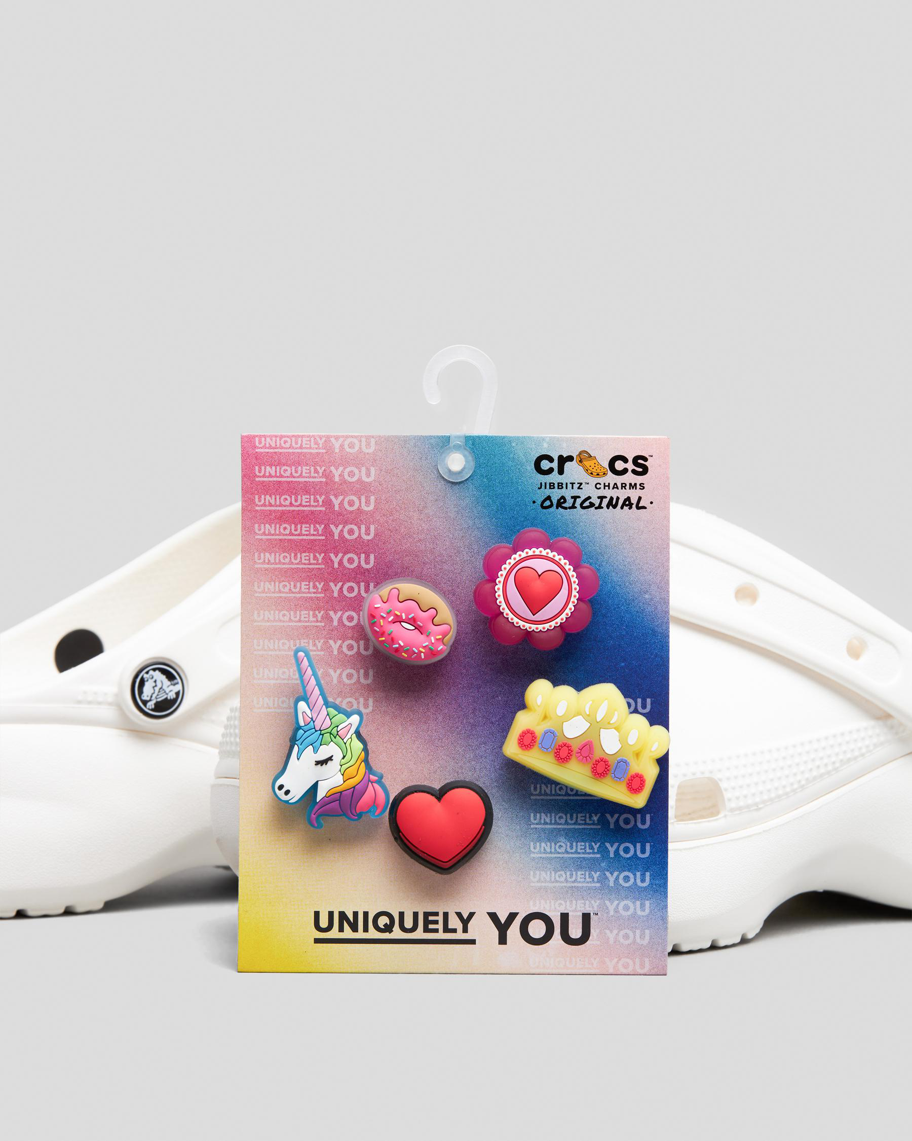 Crocs Lights Up Pink Girly Girl Jibbitz 5 Pack In Multi Fast Shipping