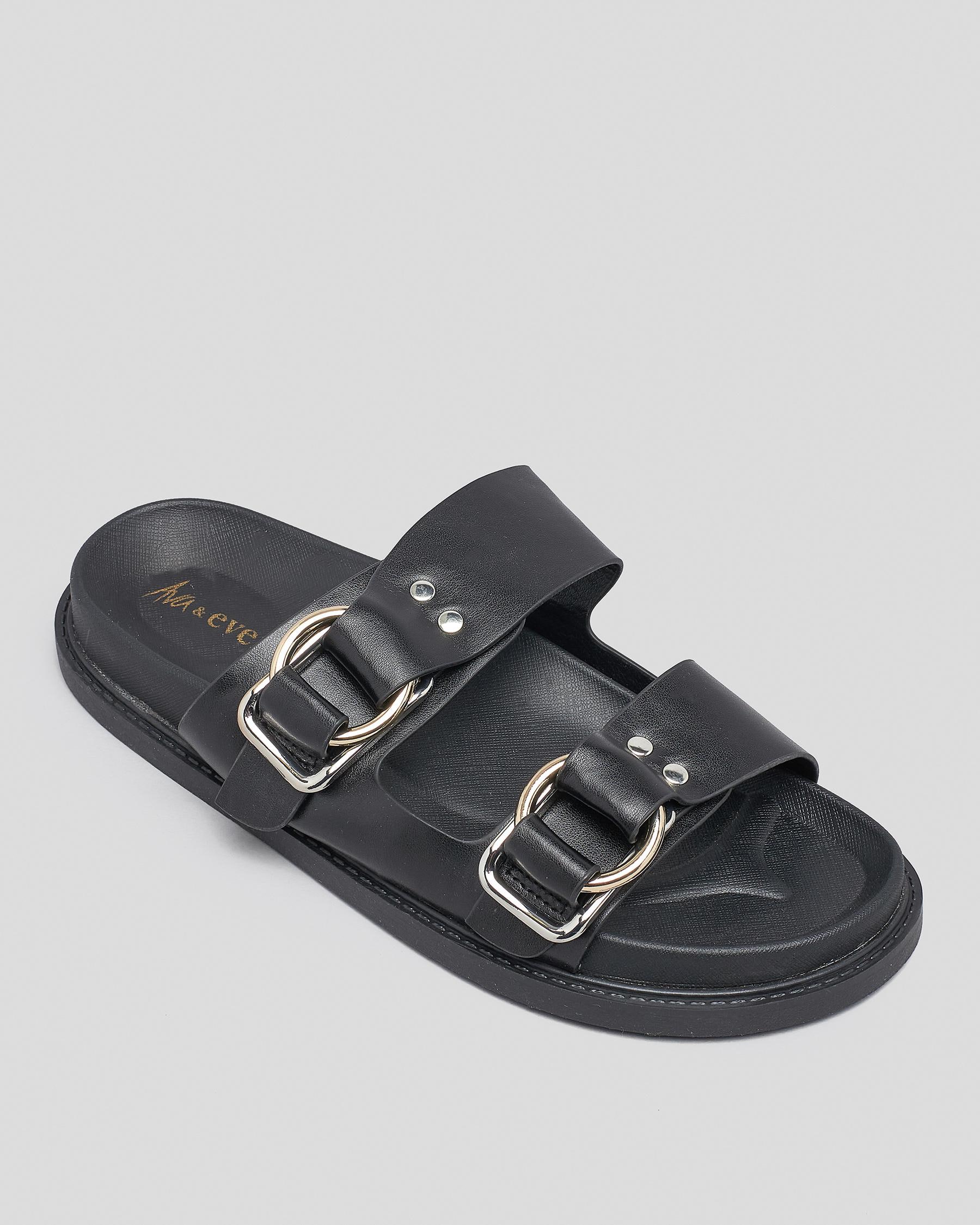 Ava And Ever Bentley Slide Sandals In Black - Fast Shipping & Easy ...