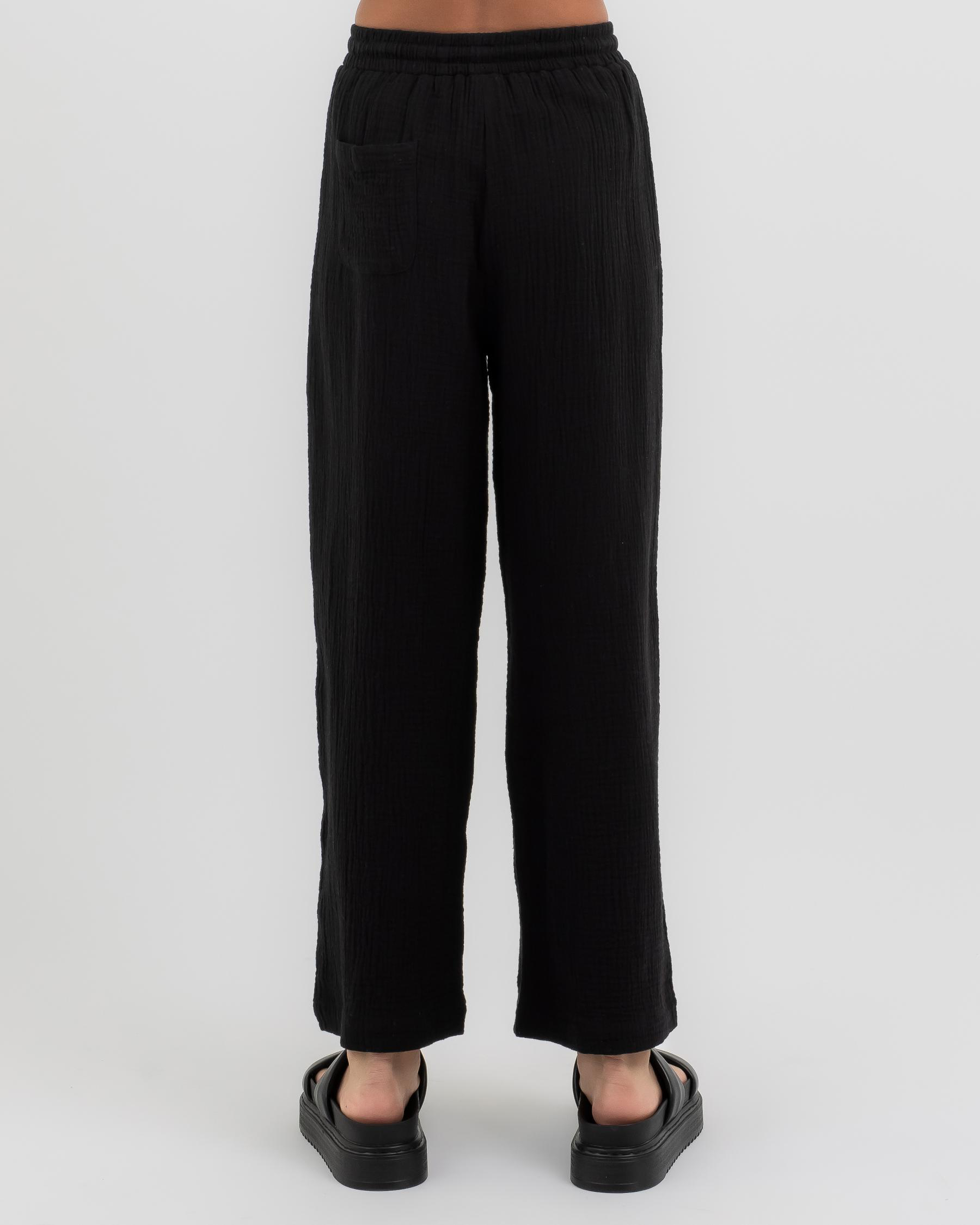 Mooloola Girls' Cancun Beach Pants In Black Fast Shipping & Easy
