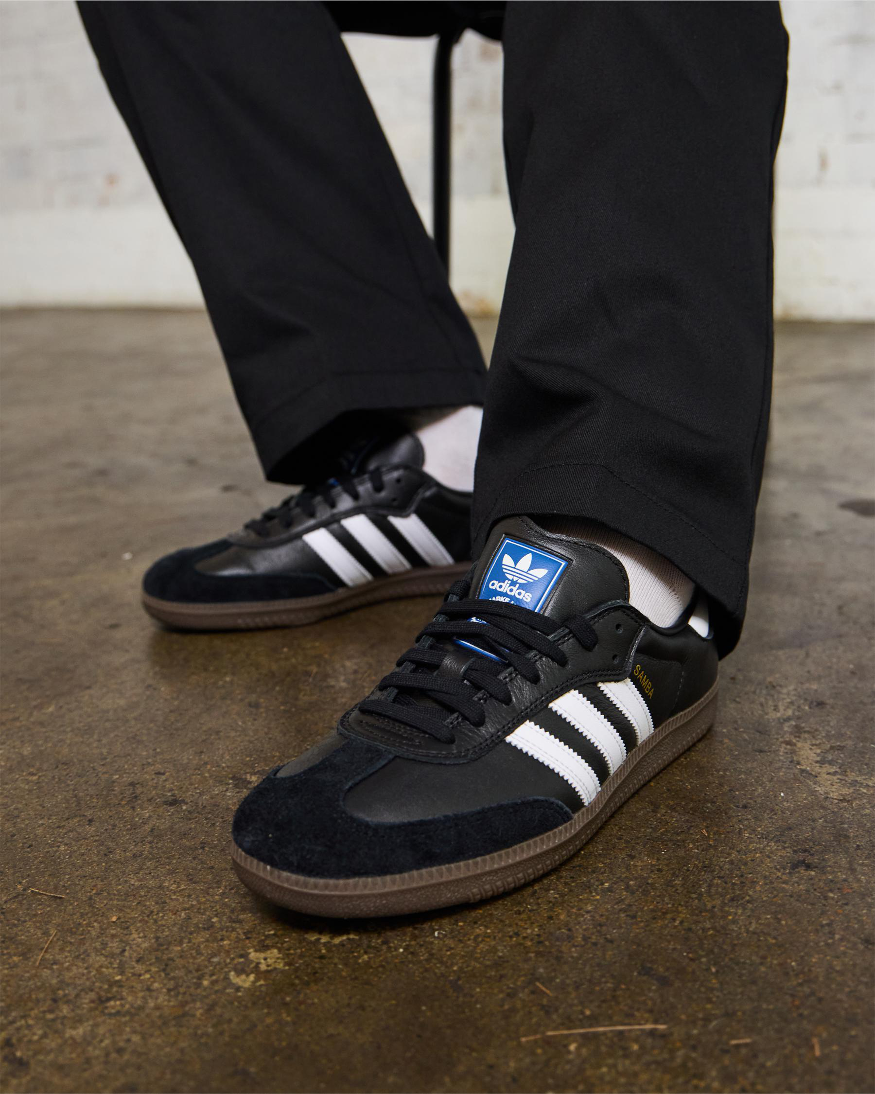 adidas Samba Adv Shoes In Core Black/ftwr White/gum5 - FREE
