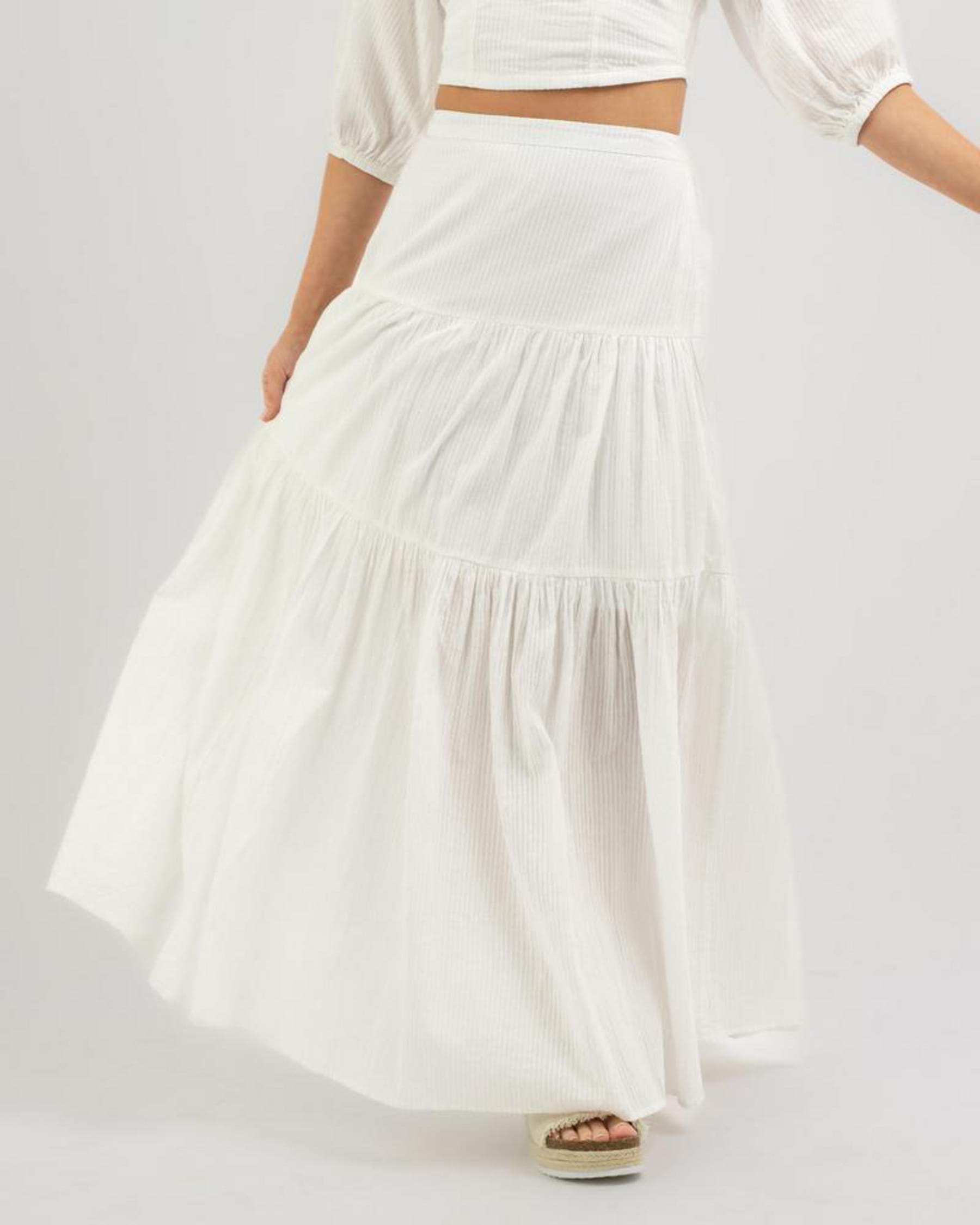 Billabong Del Sole Maxi Skirt In White - Fast Shipping & Easy Returns ...