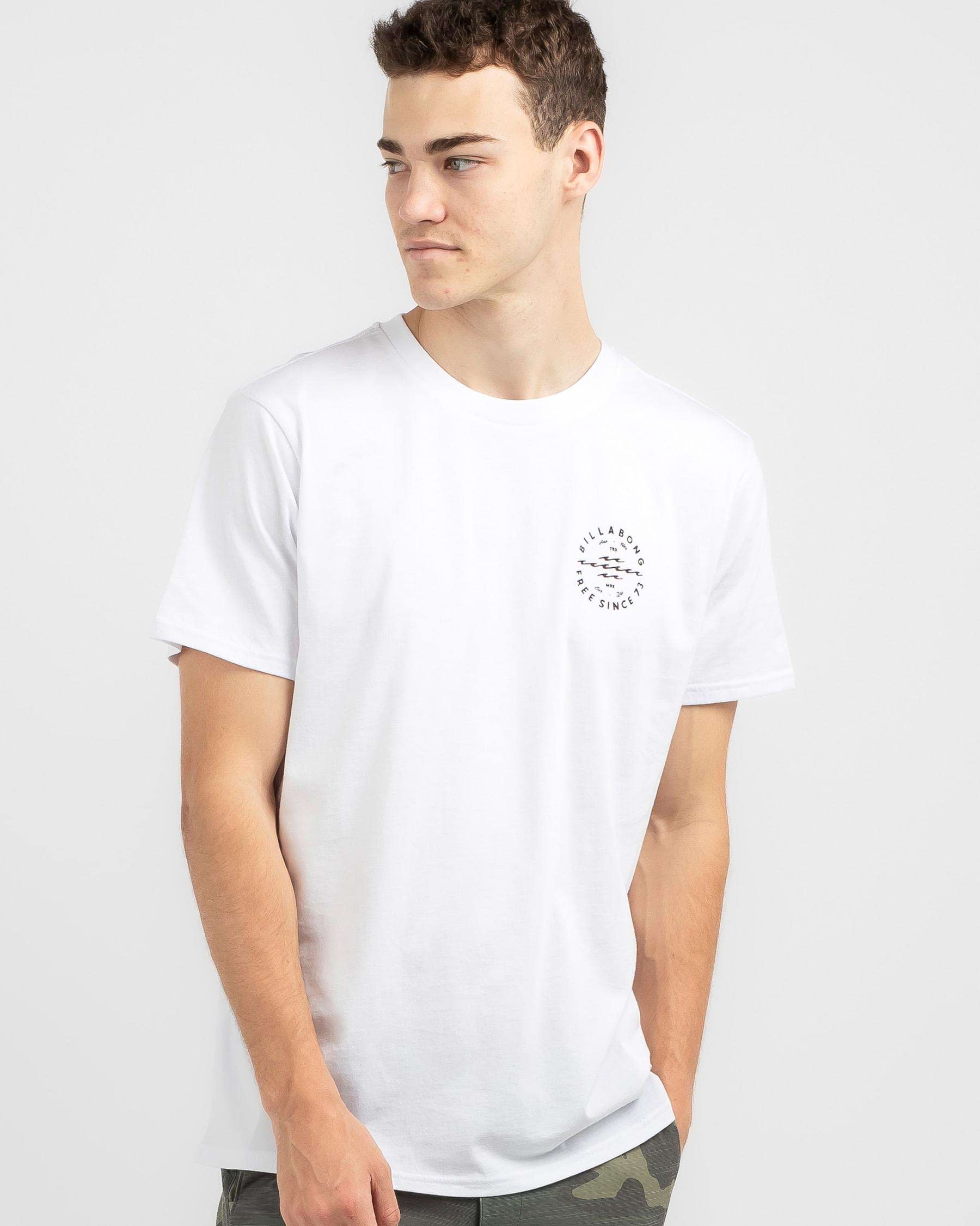 Shop Billabong Big Wave Daz T-Shirt In White - Fast Shipping & Easy ...