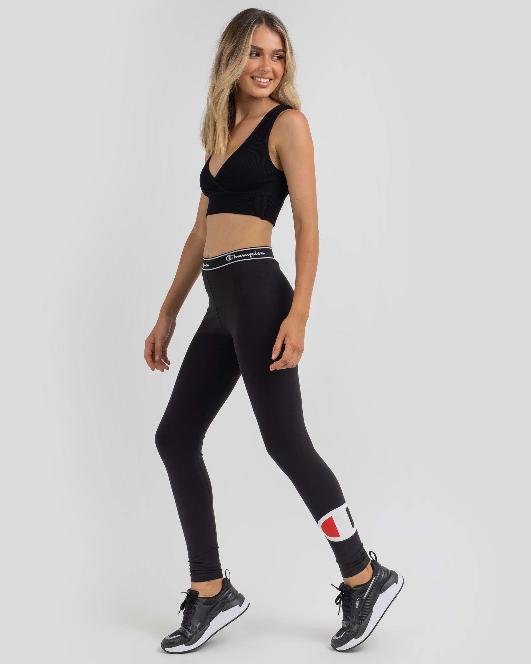 Champion Champion Sporty Leggings In Black - Fast Shipping & Easy ...
