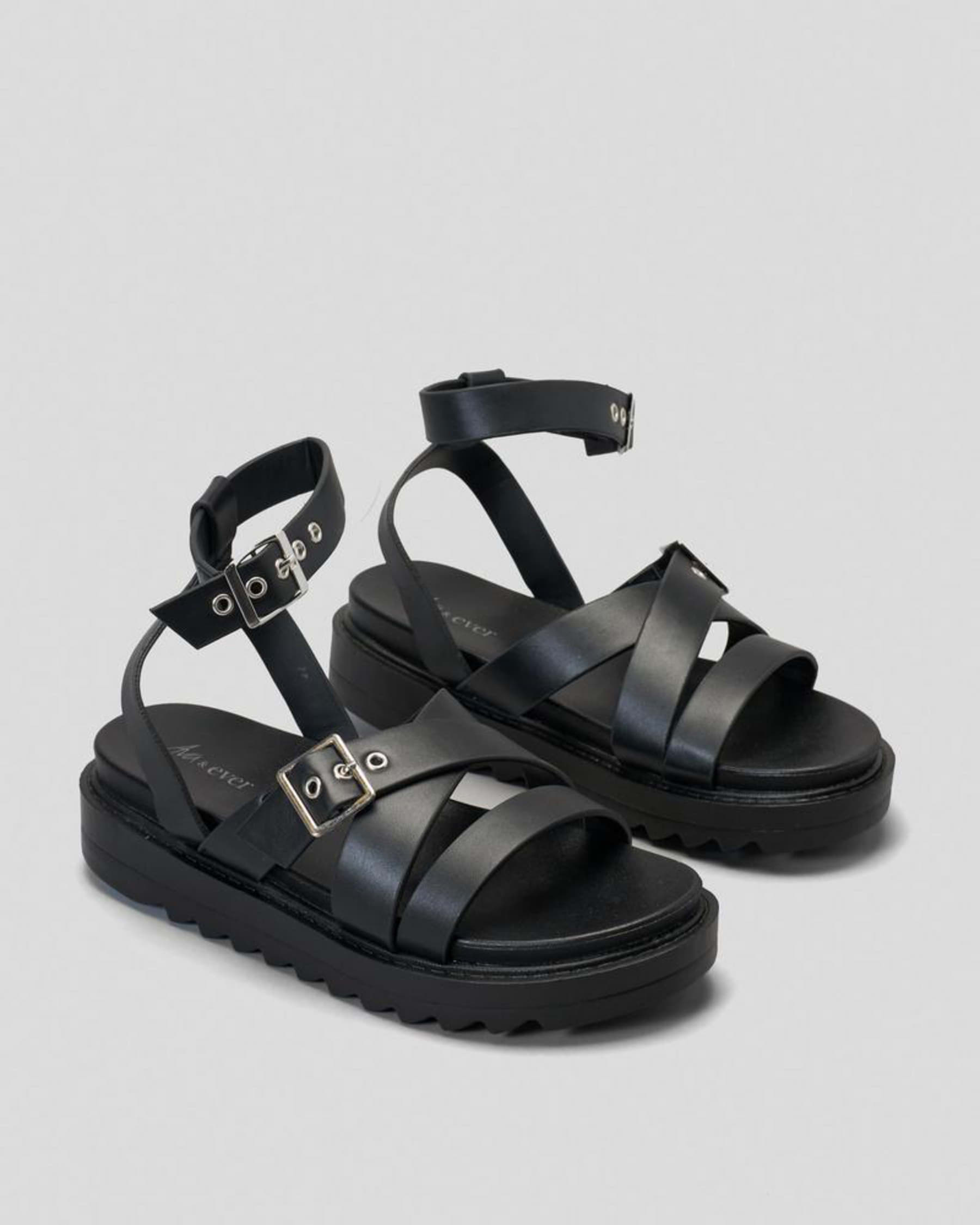 Ava And Ever Hattie Sandals In Black - FREE* Shipping & Easy Returns ...