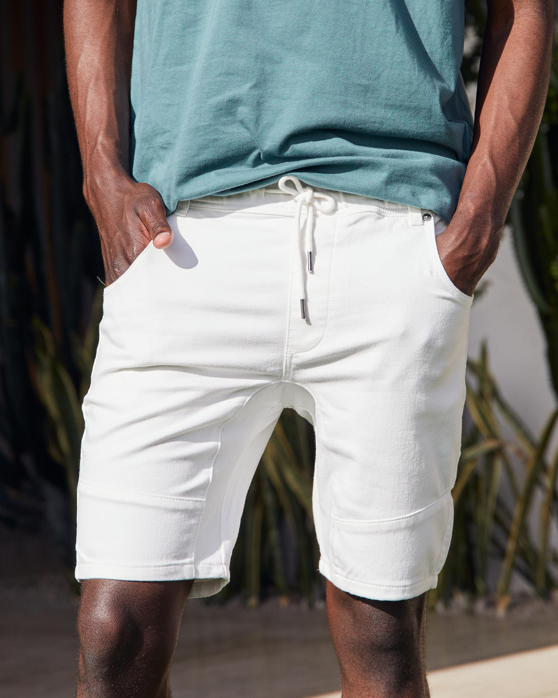Lucid Ardent Denim Shorts In White 