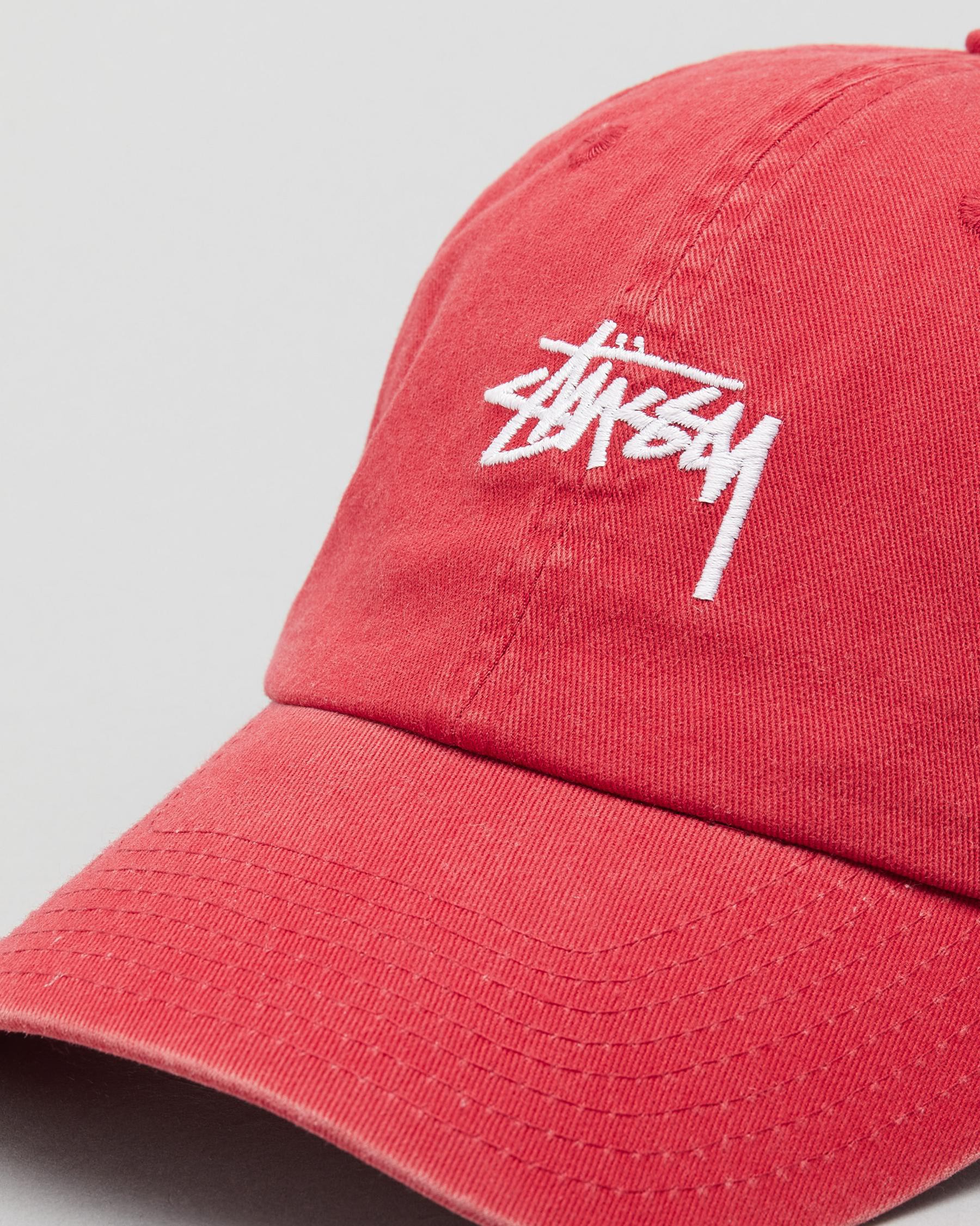 Stussy Stock Low Pro Cap In Washed Red - Fast Shipping & Easy Returns