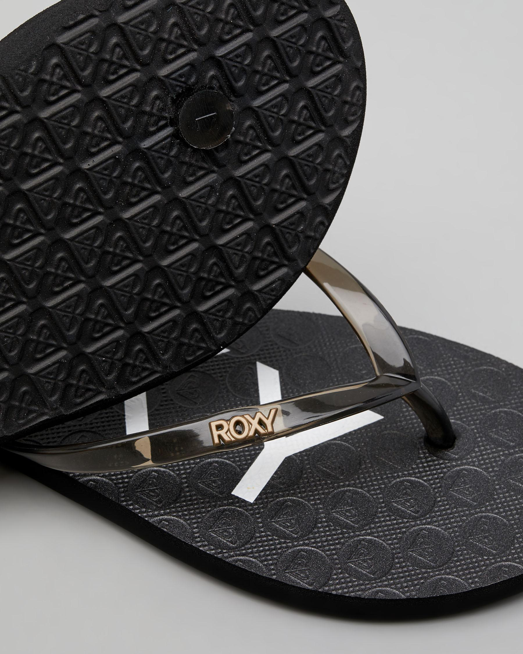 Shop Roxy Viva Jelly Thongs In Amor/ Black Fast Shipping & Easy