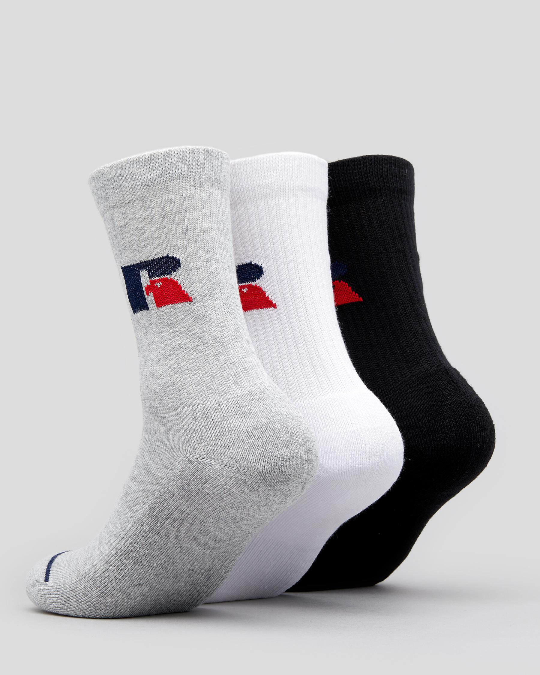 Russell Athletic Boys' Russell Athletic Classic Socks 3 Pack In White ...