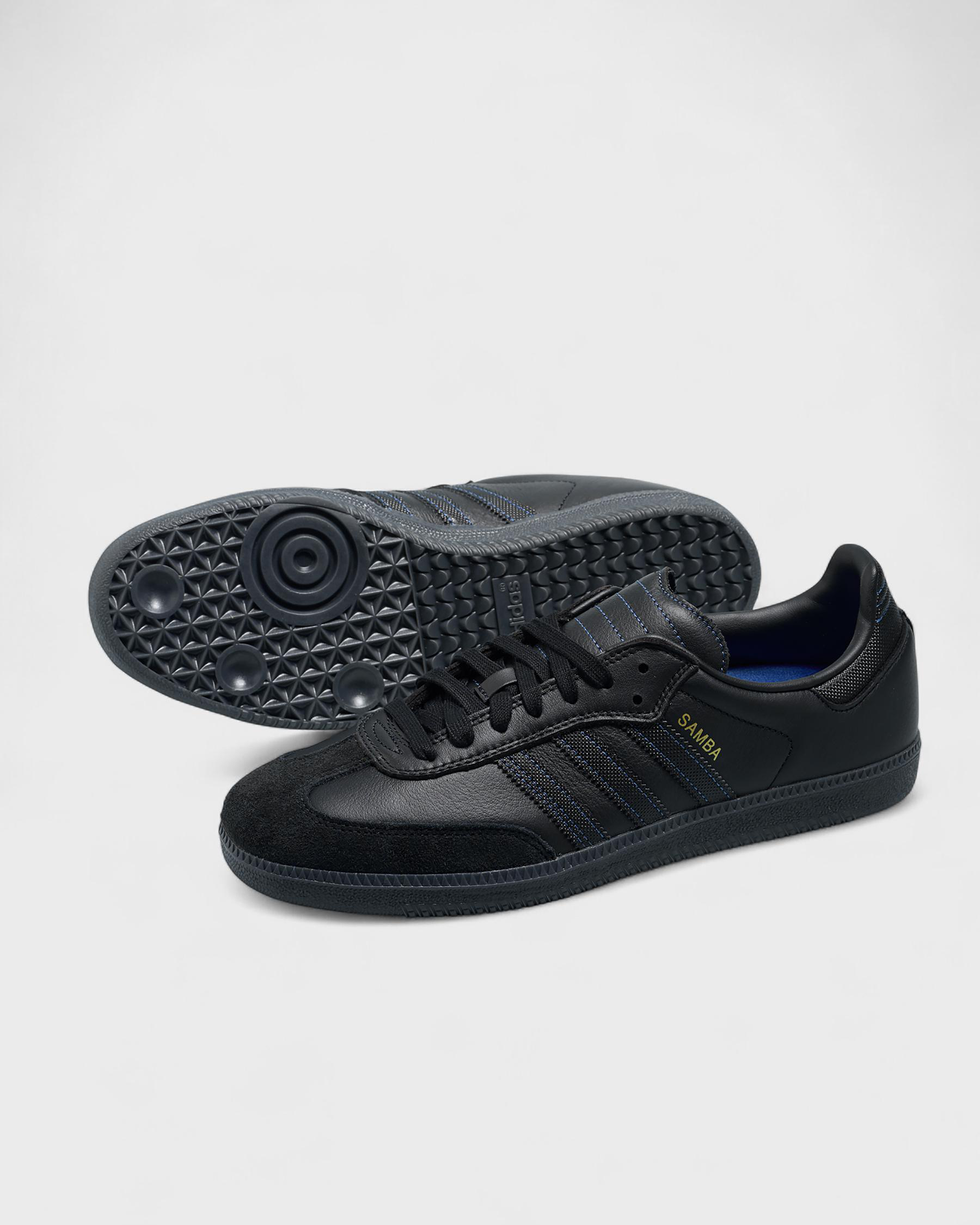 Shop adidas Samba ADV Shoes In Black/core Black/team Royal