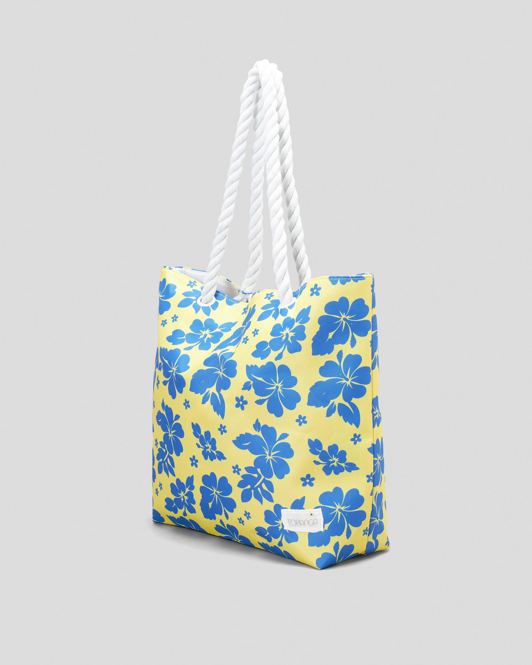 Shop Topanga Malibu Beach Bag In Yellow/blue Fast Shipping & Easy
