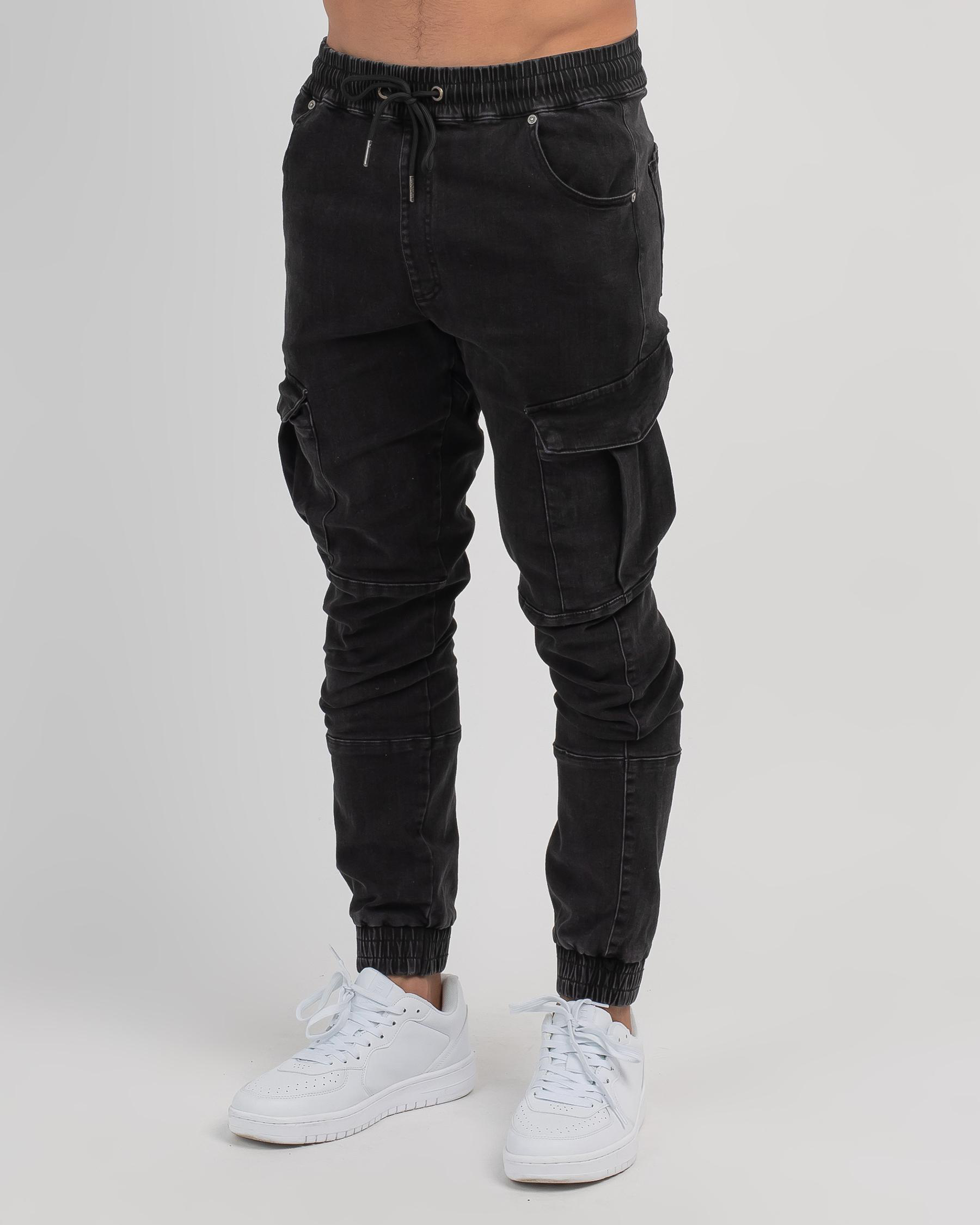 St. Goliath Oxide Cargo Pants In Washed Black - Fast Shipping & Easy ...