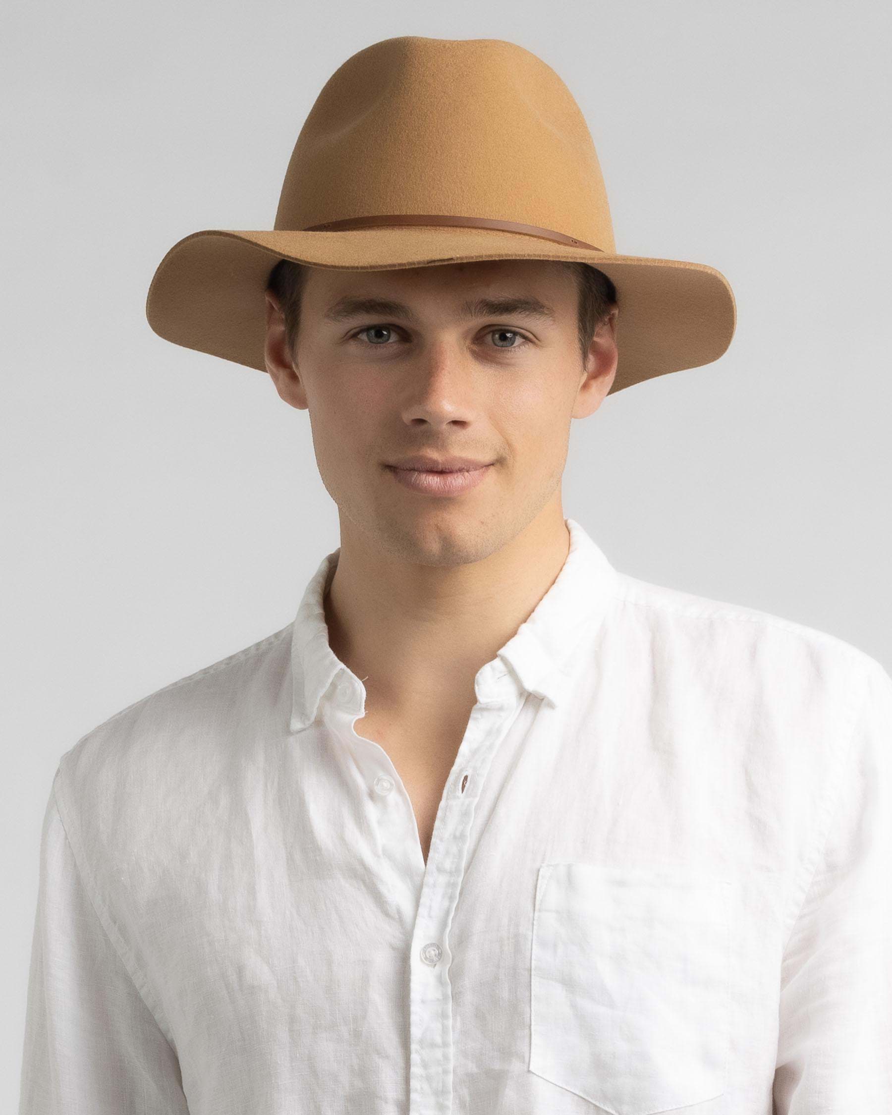 Brixton Wesley Felt Hat In Tan - Fast Shipping & Easy Returns - City ...