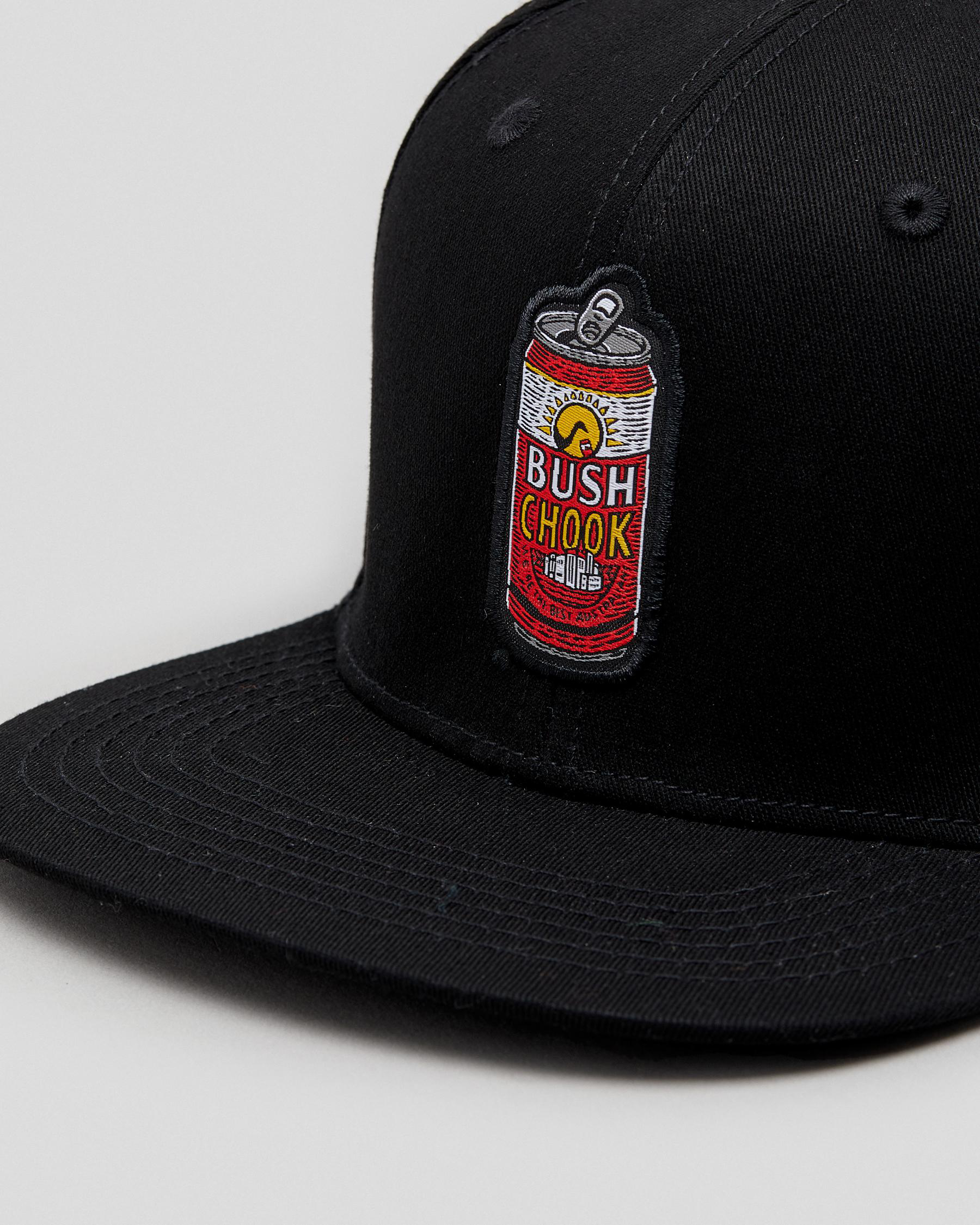 Bush Chook Relief Flat Peak Cap In Black Fast Shipping & Easy Returns