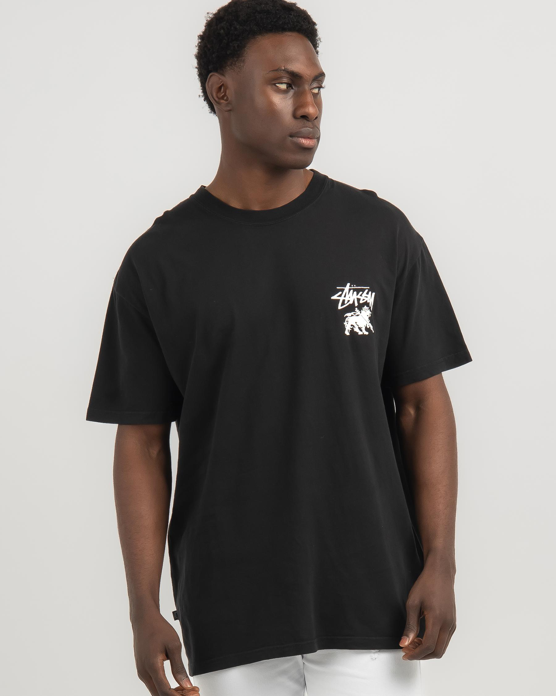 Shop Stussy Rasta Dot 50/50 T-Shirt In Pigment Black - Fast Shipping ...