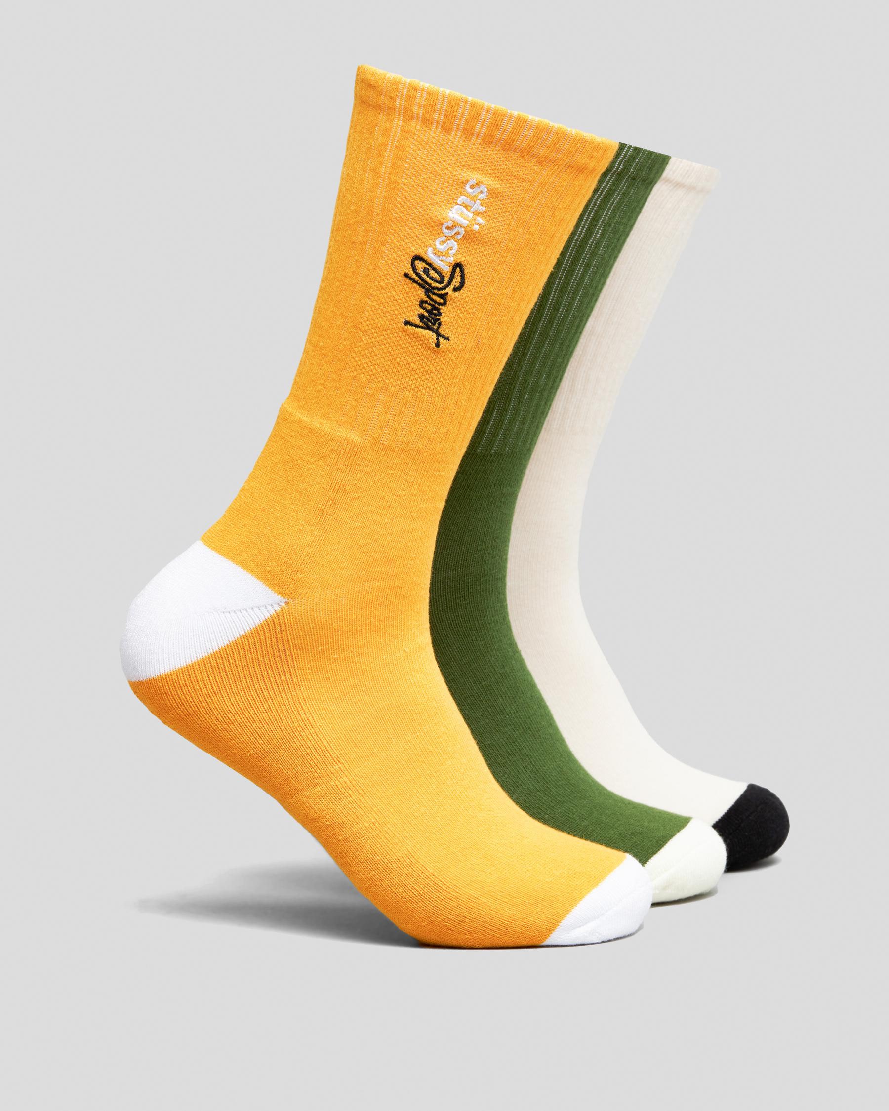 Stussy Sport Socks 3 Pack In Multi - Fast Shipping & Easy Returns ...