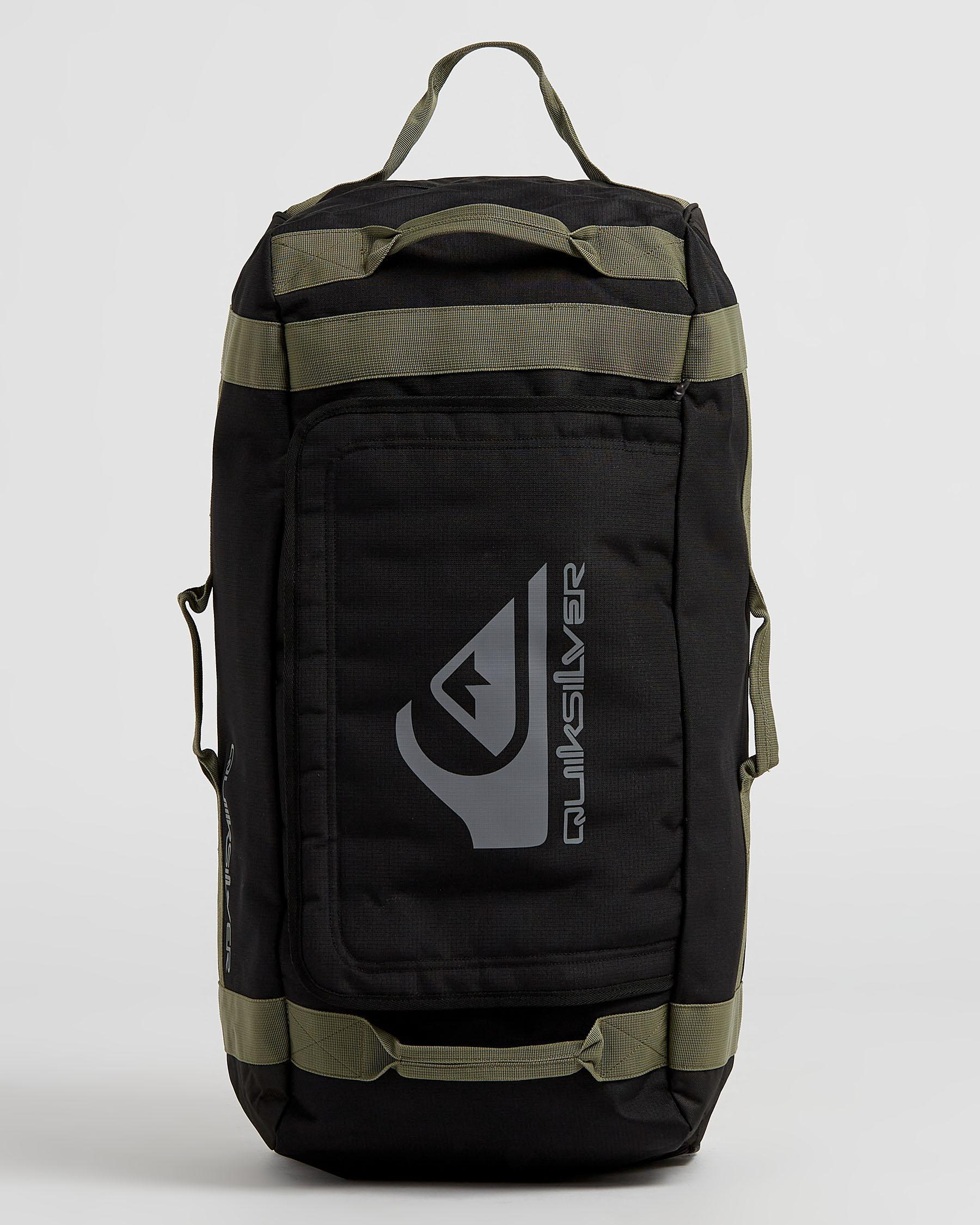 Shop Quiksilver Shelter Roller Duffle Bag In Black/thyme Fast