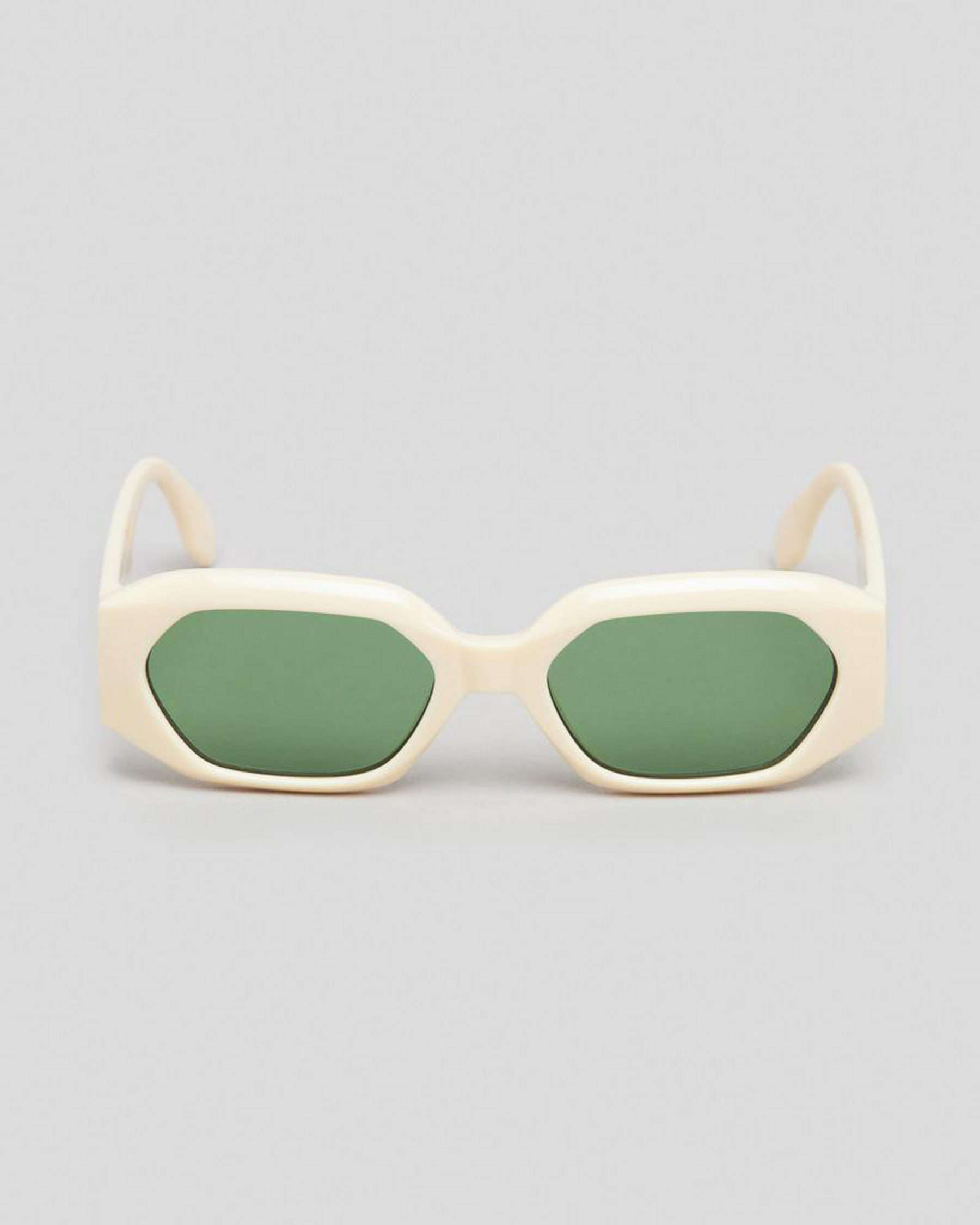 Shop Le Specs Slaptrash Sunglasses In Ivory/emerald Mono 