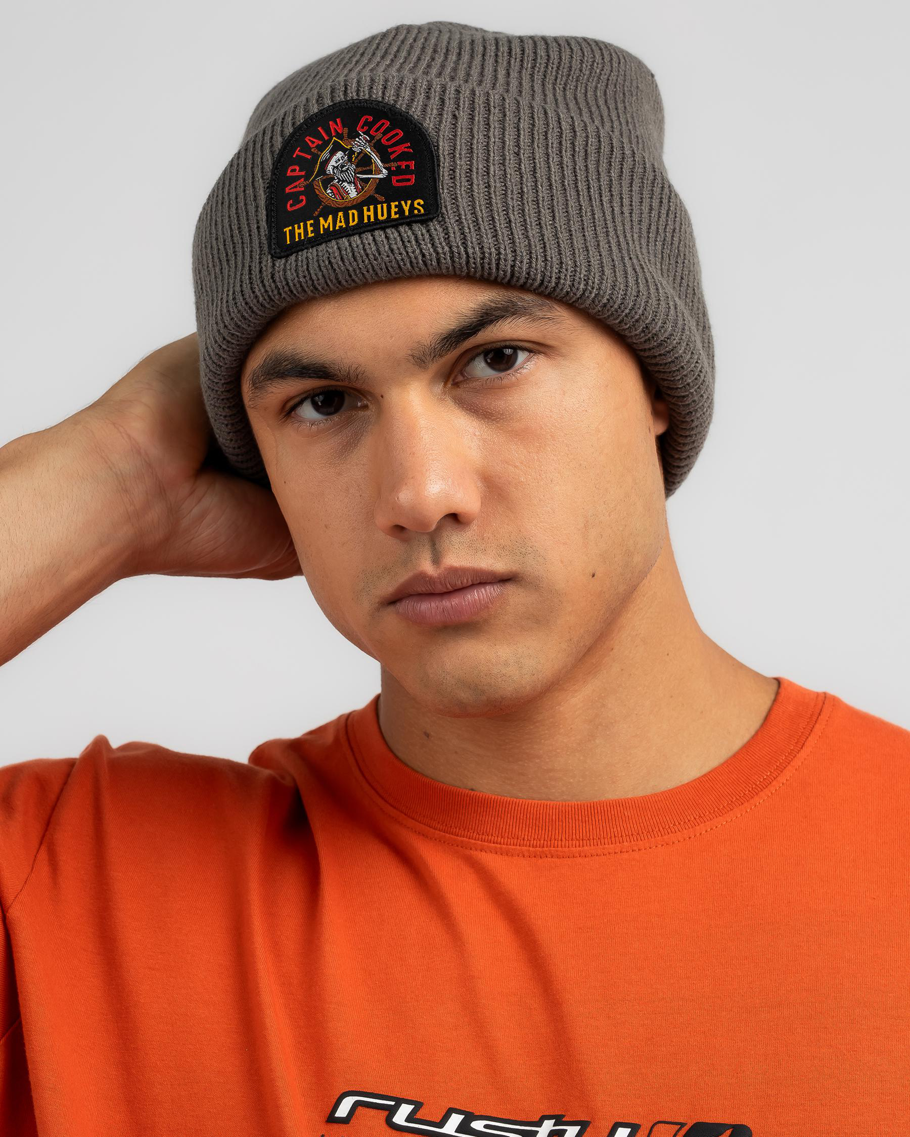 Shop The Mad Hueys Captain Cooked Beanie In Charcoal Fast Shipping