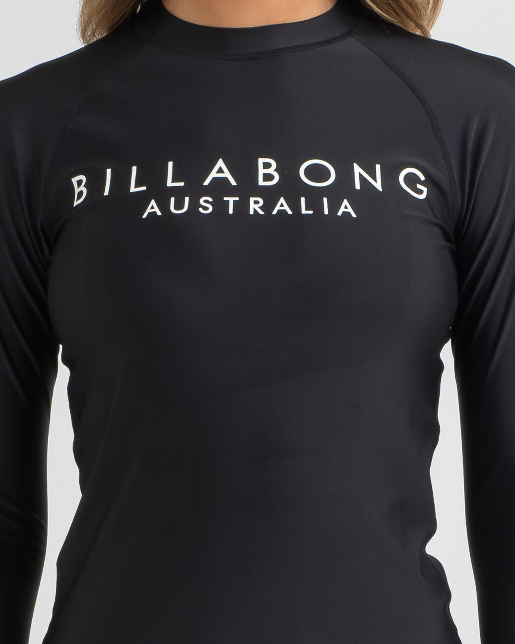 Shop Billabong Serenity Long Sleeve Rash Vest In Black Fast Shipping
