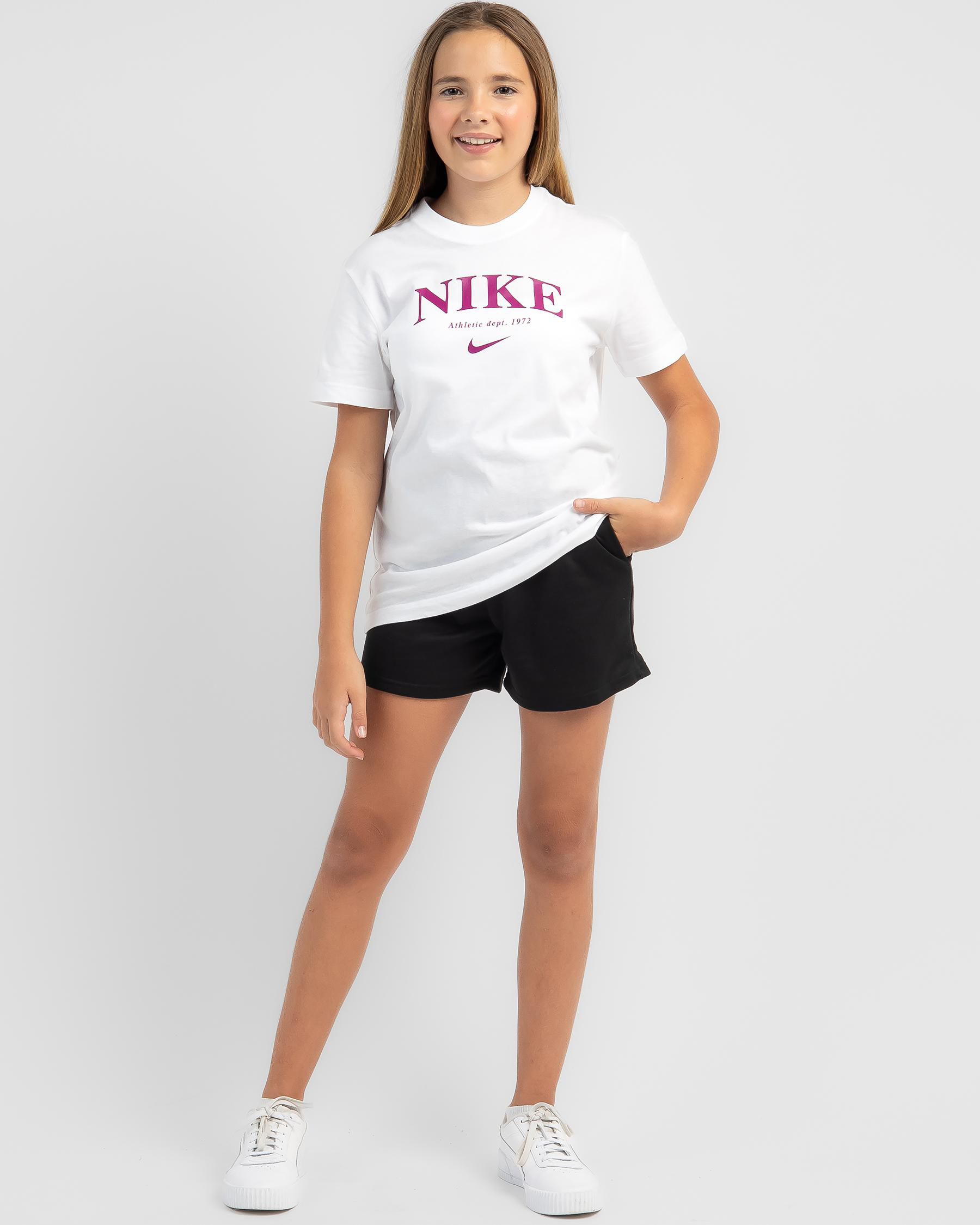 Shop Nike Girls' Trend BF TShirt In White Fast Shipping & Easy