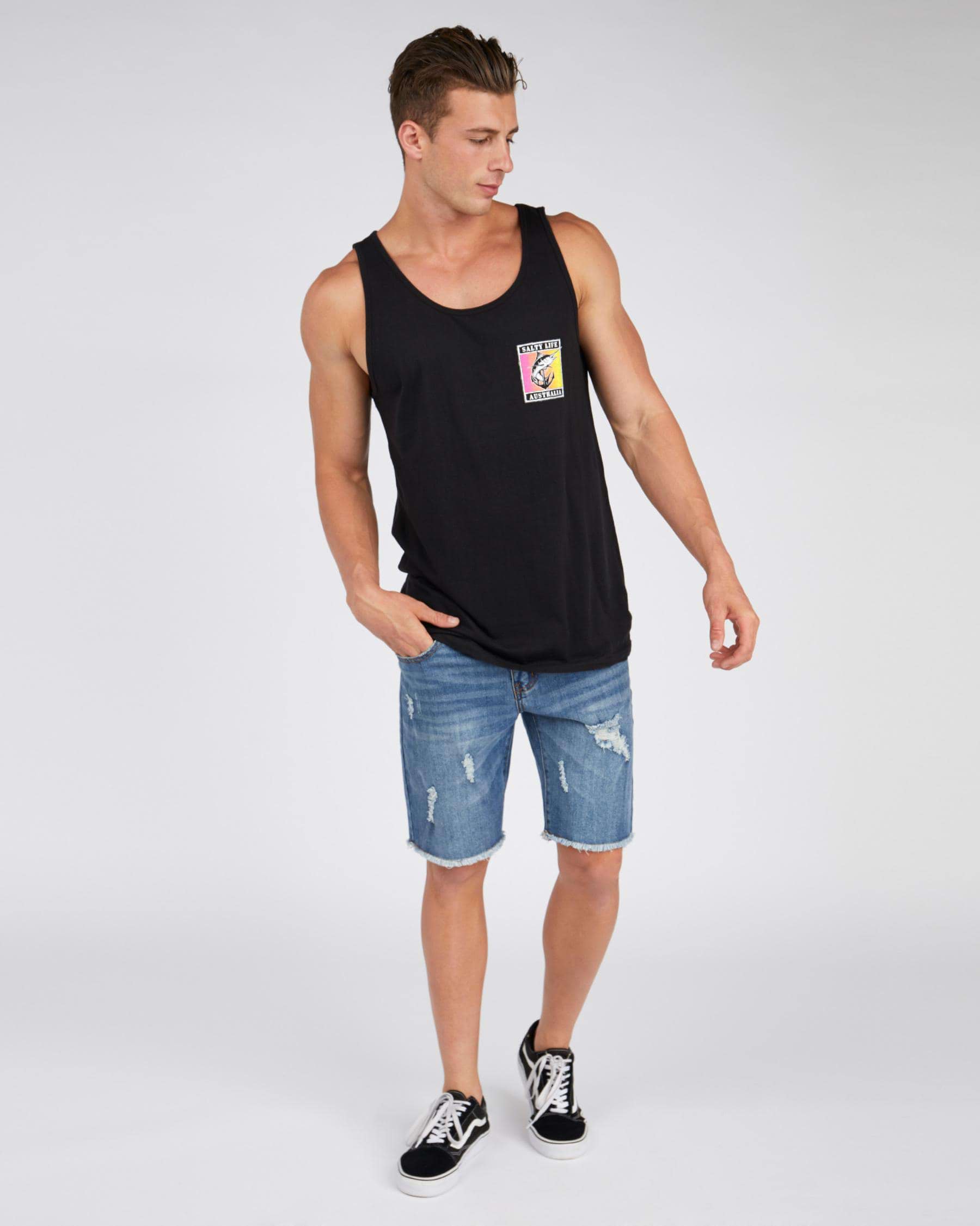 Salty Life Mirage Singlet In Black - Fast Shipping & Easy Returns ...