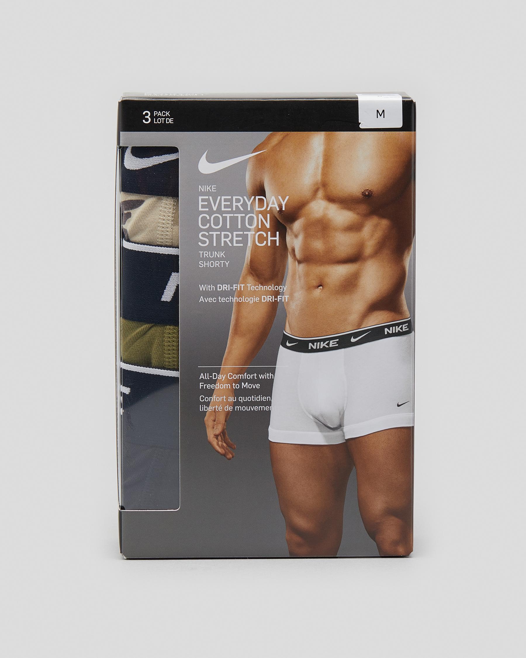 Shop Nike Everyday Cotton Stretch Trunk 3 Pack In Khaki Camo/cargo ...