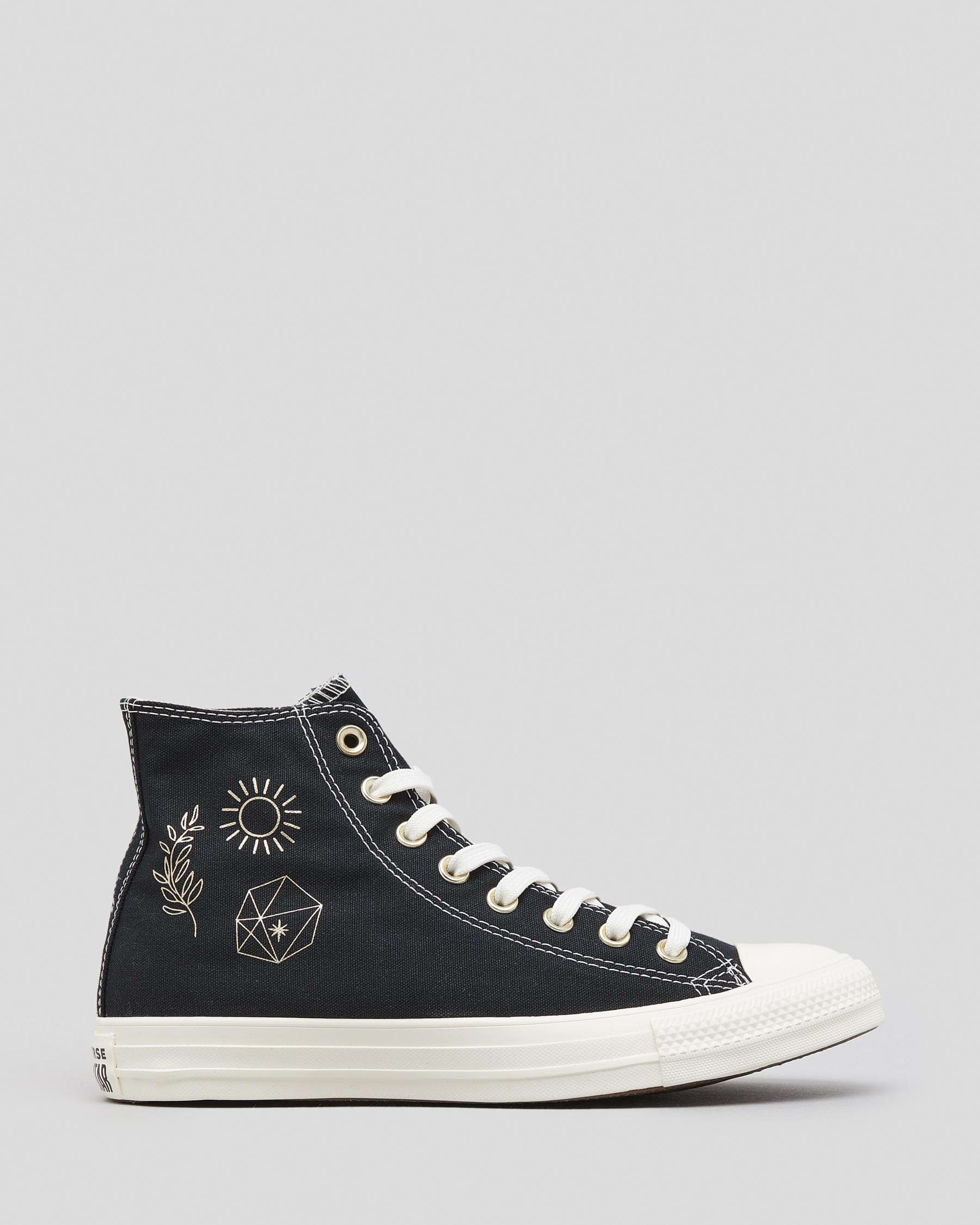 Converse Womens Chuck Taylor All Star HI Shoes In Black/light Gold ...