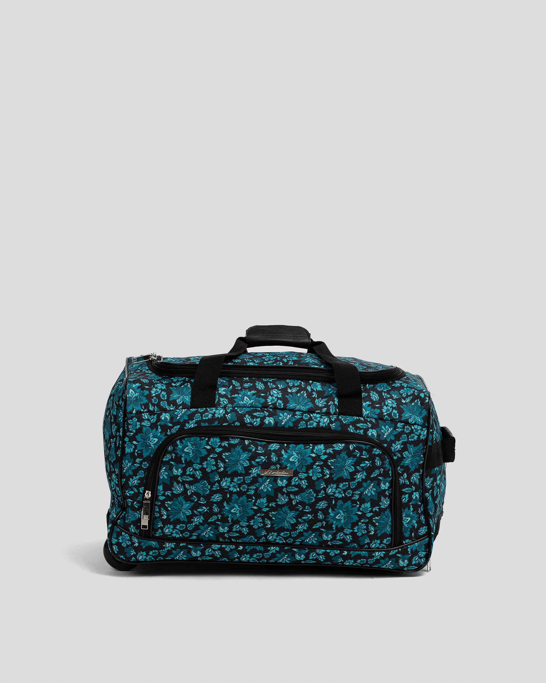 Shop Mooloola Agnes Small Wheeled Travel Bag In Blue/black Fast