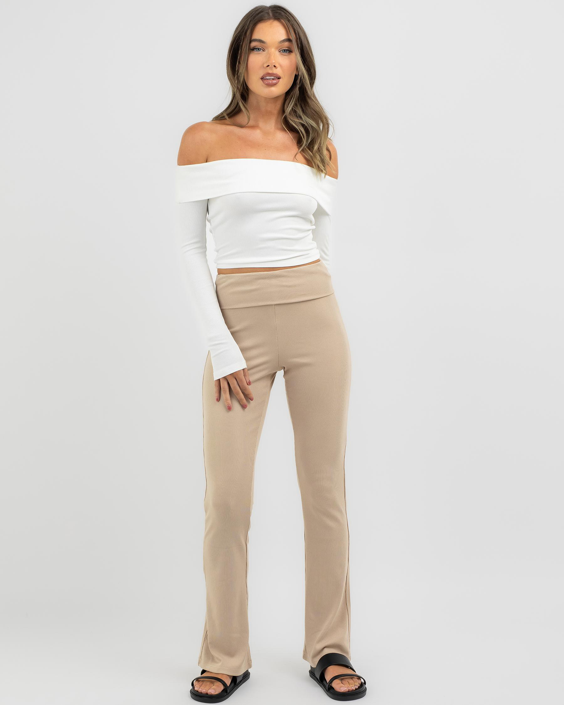 Shop Ava And Ever Bella Lounge Pants In Taupe - Fast Shipping & Easy ...