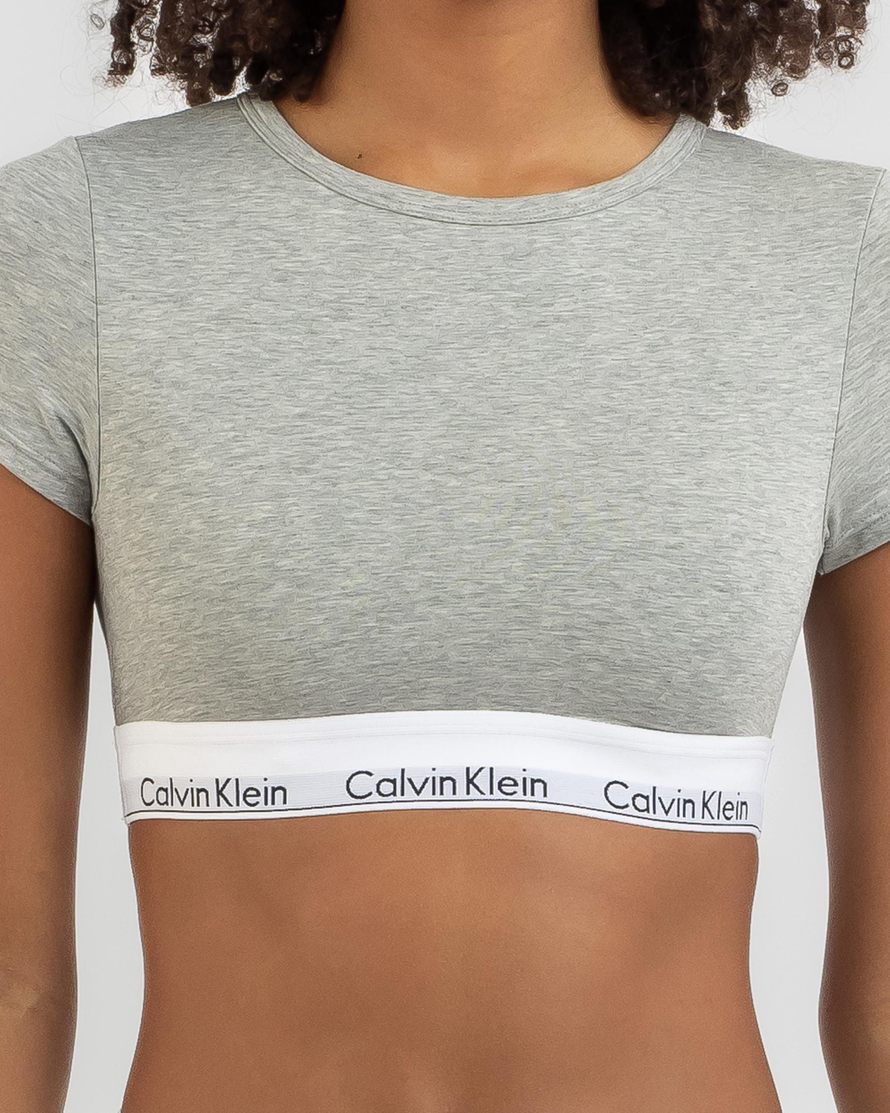 Calvin Klein Modern Cotton T-Shirt Bralette In Grey Heather - FREE*  Shipping & Easy Returns - City Beach United States